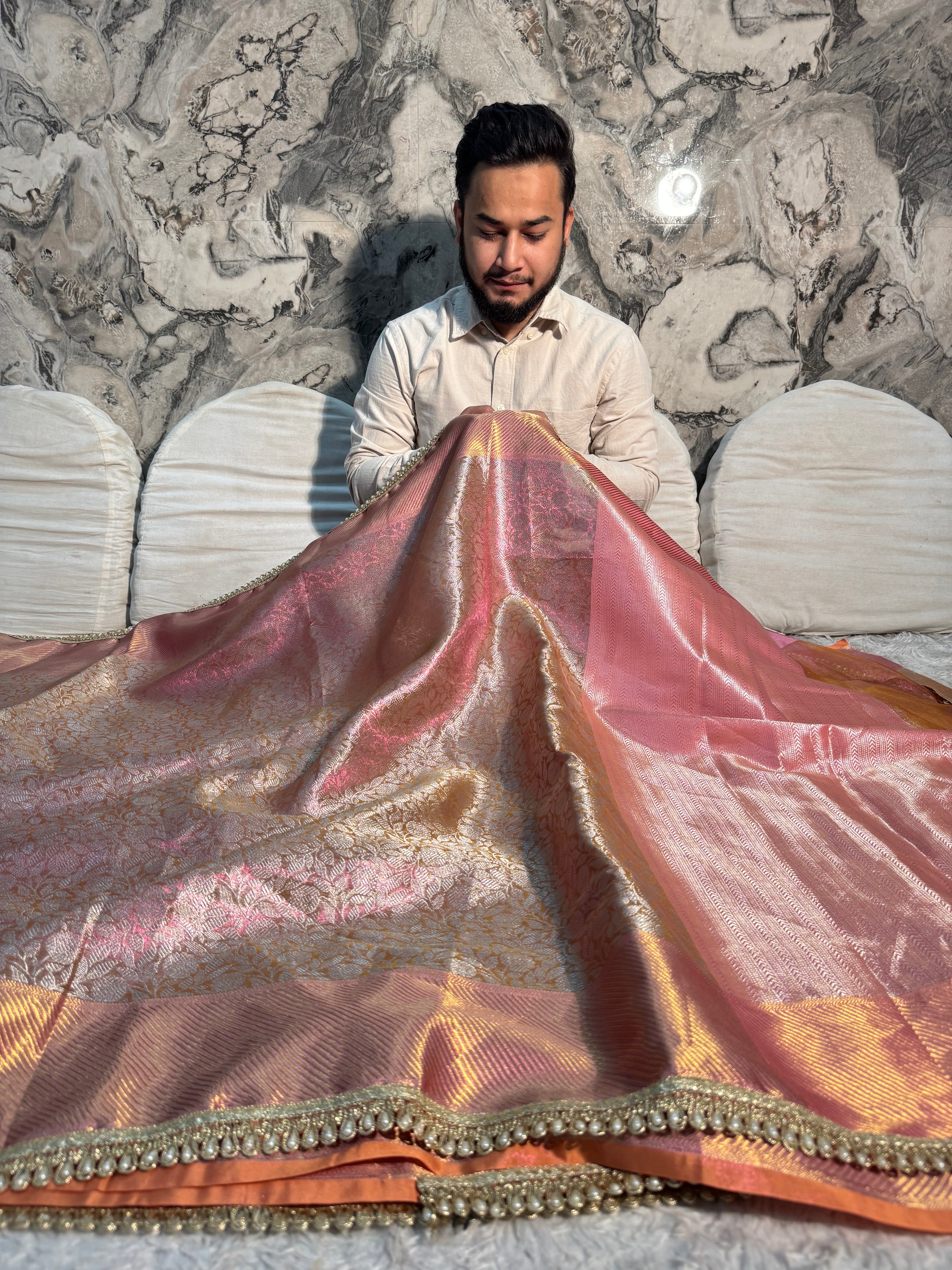 CELEBRITY INSPIRED SOFT KANJIVERAM SILK DESIGNER SAREE