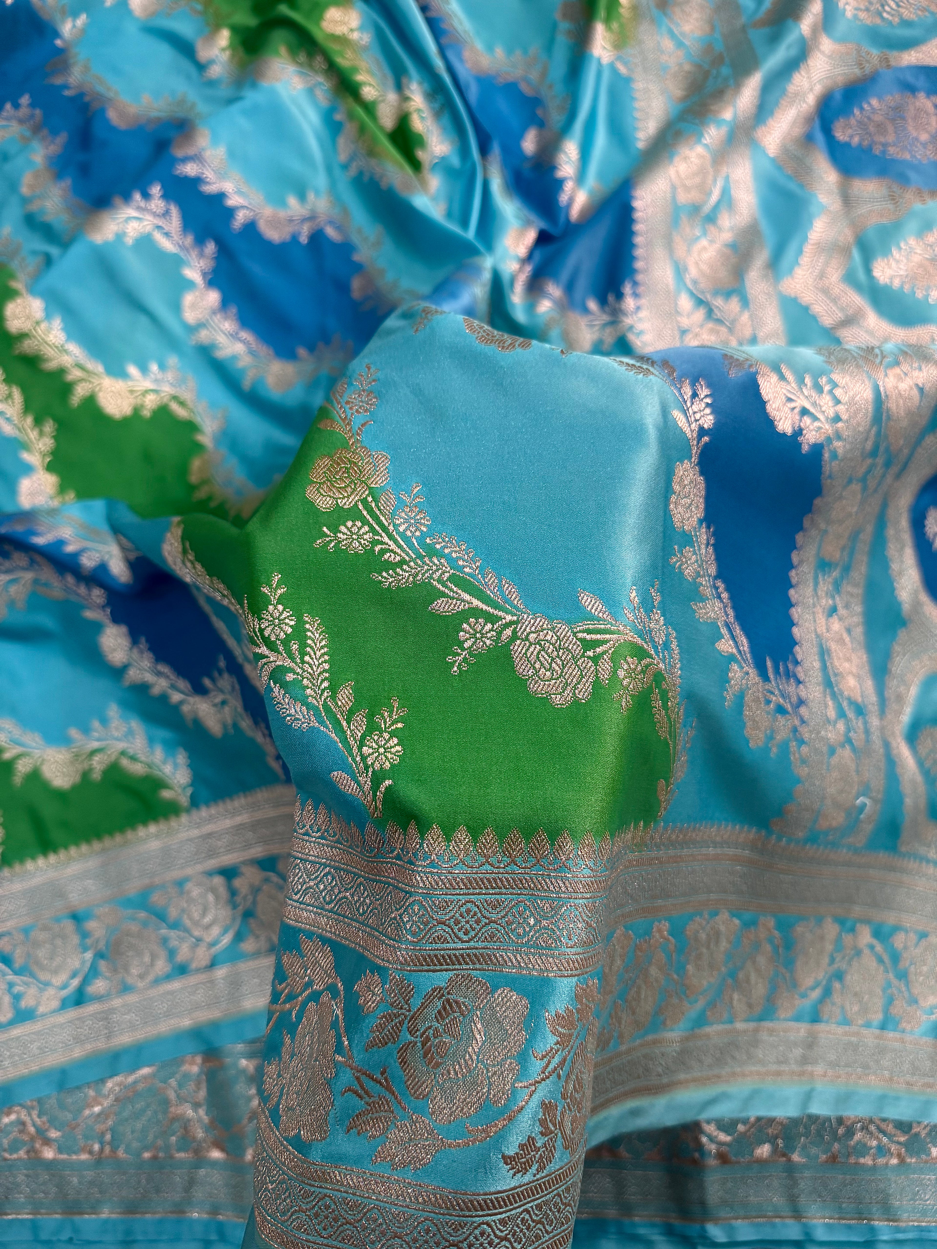LUXURIOUS RANGKAT SHADE MASHRU KATAN SILK SAREE