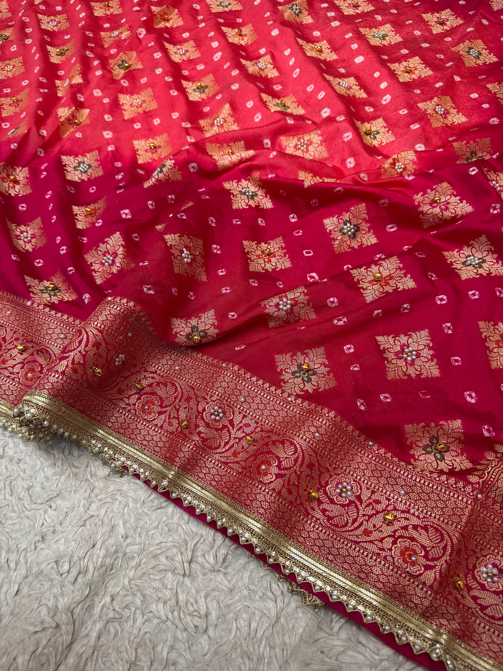 EXCLUSIVE VIRAL GHUNGROO X BANARASI BANDHEJ SAREE