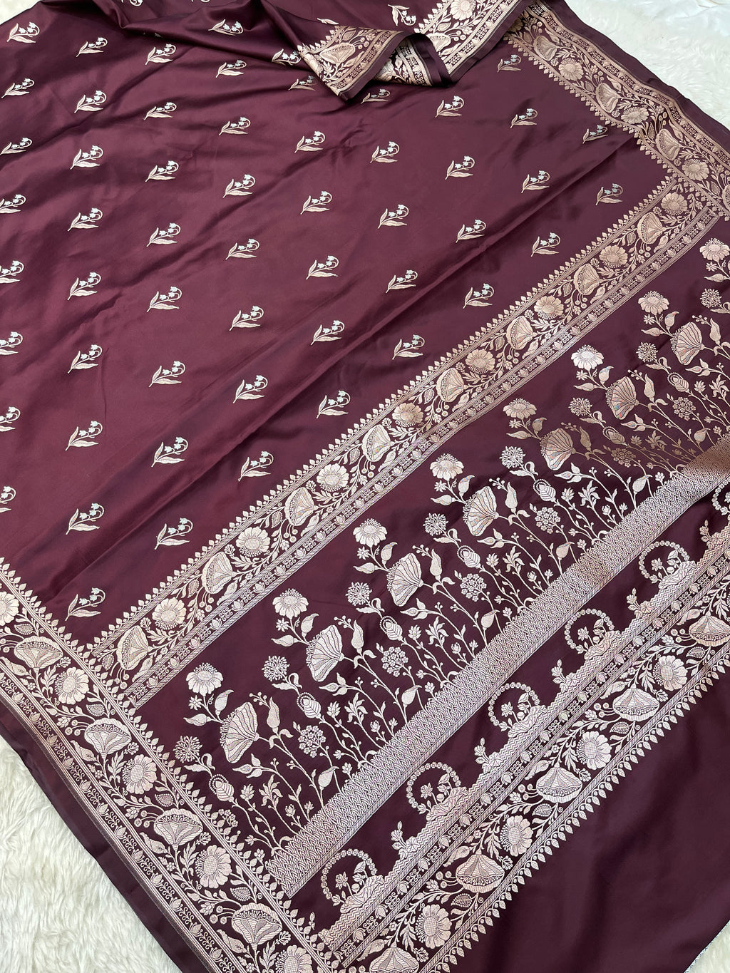 PREMIUM WINE SHADE MASHRU KATAN SILK SAREE