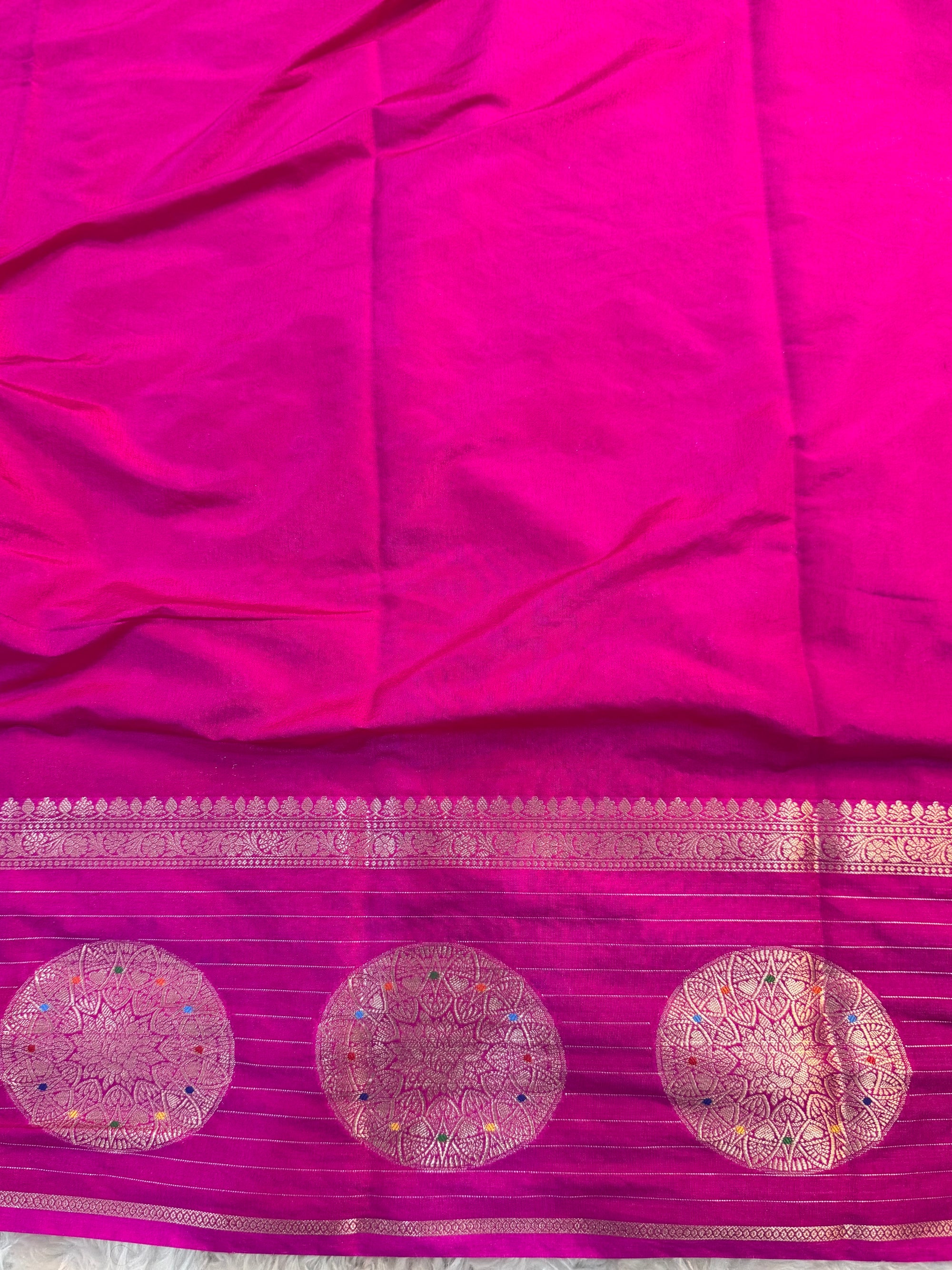 PREMIUM RANI SHADE CHINIYA SILK SAREE