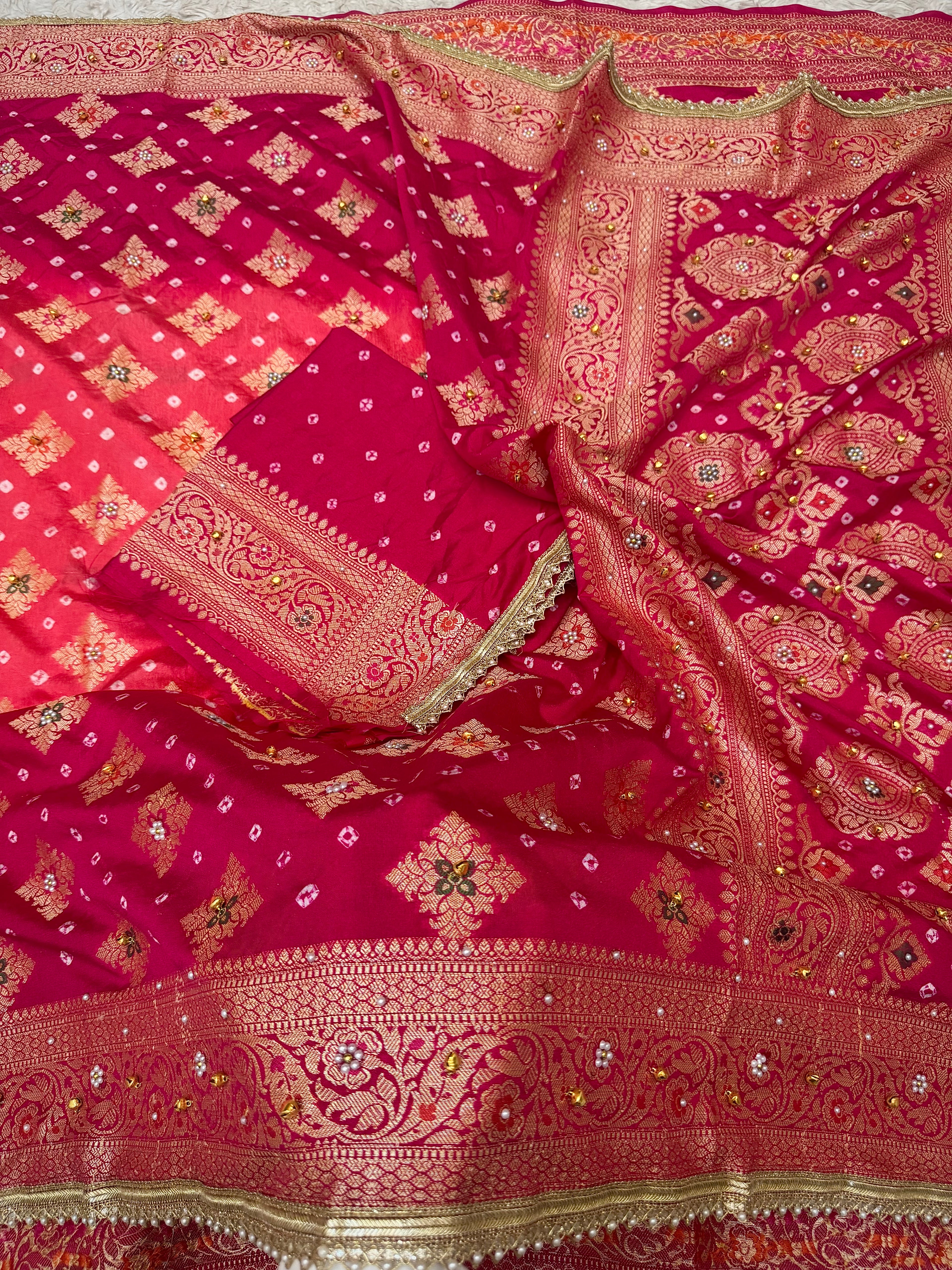 EXCLUSIVE VIRAL GHUNGROO X BANARASI BANDHEJ SAREE