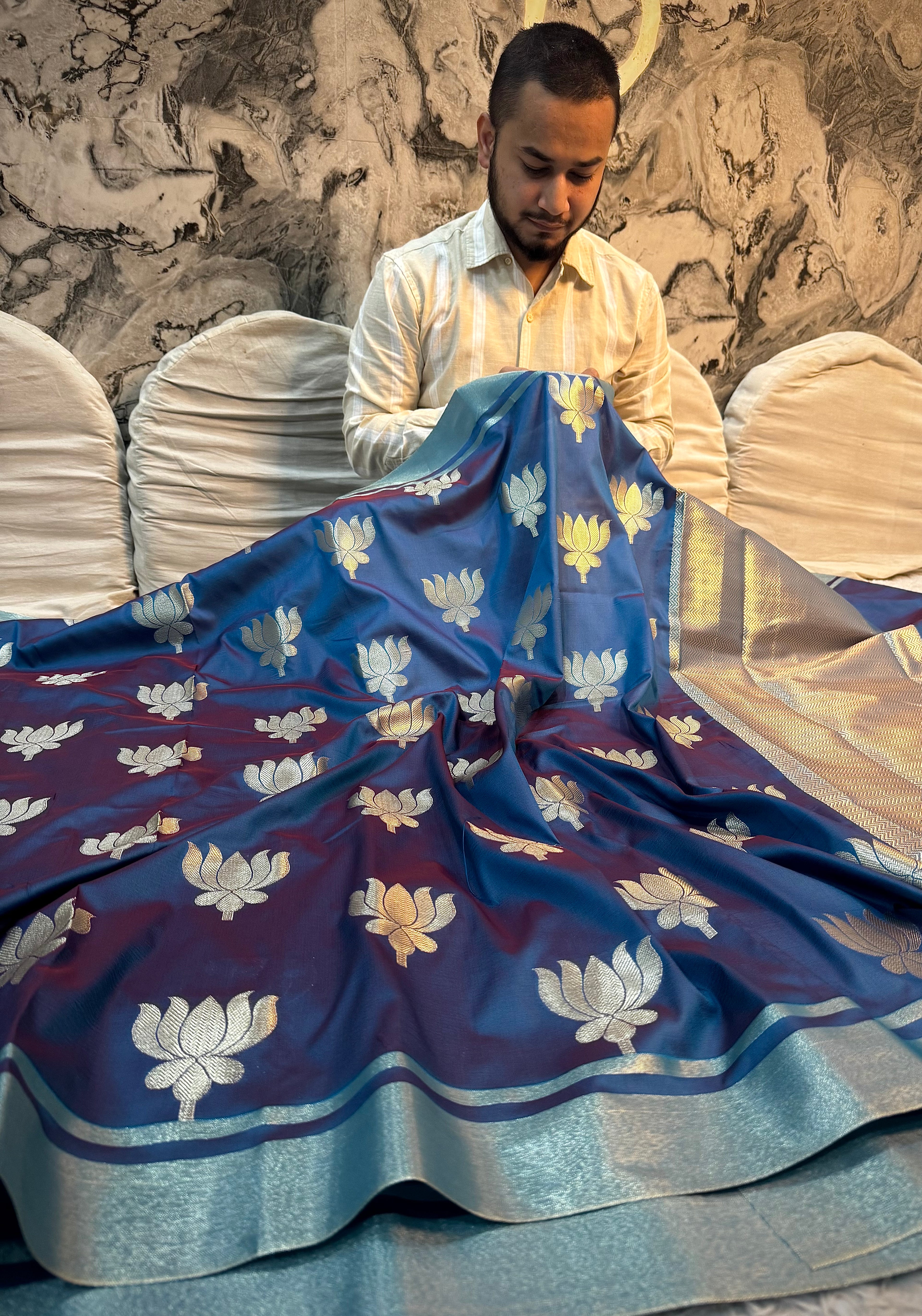 PREMIUM DUAL SHADE BANARASI SOFT SILK SAREE