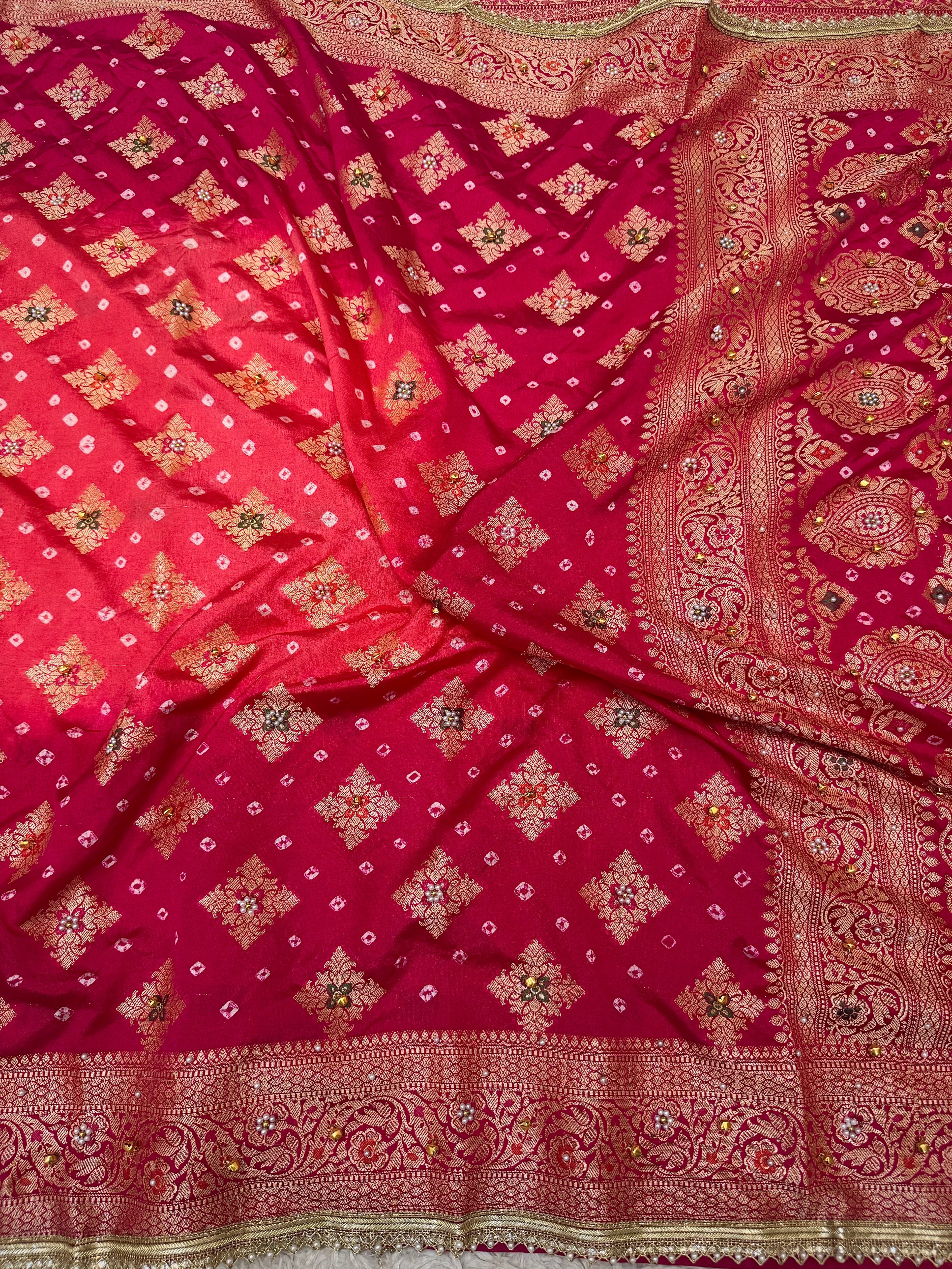 EXCLUSIVE VIRAL GHUNGROO X BANARASI BANDHEJ SAREE