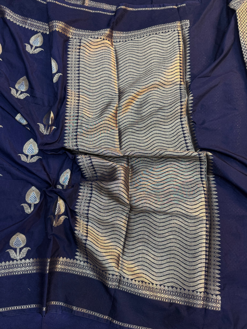 PREMIUM NEVY BLUE CHINIYA SILKSAREE