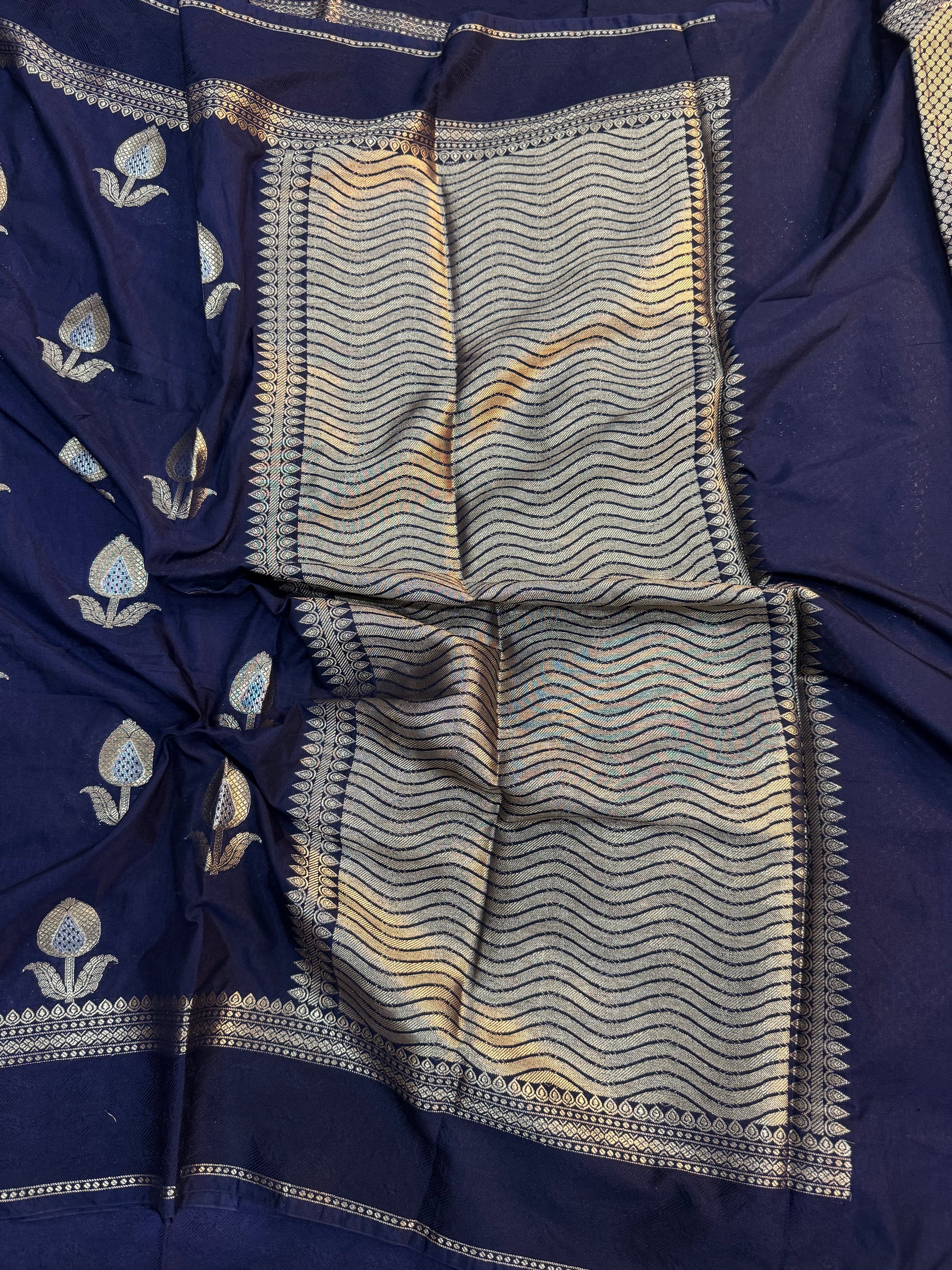 PREMIUM NEVY BLUE CHINIYA SILKSAREE