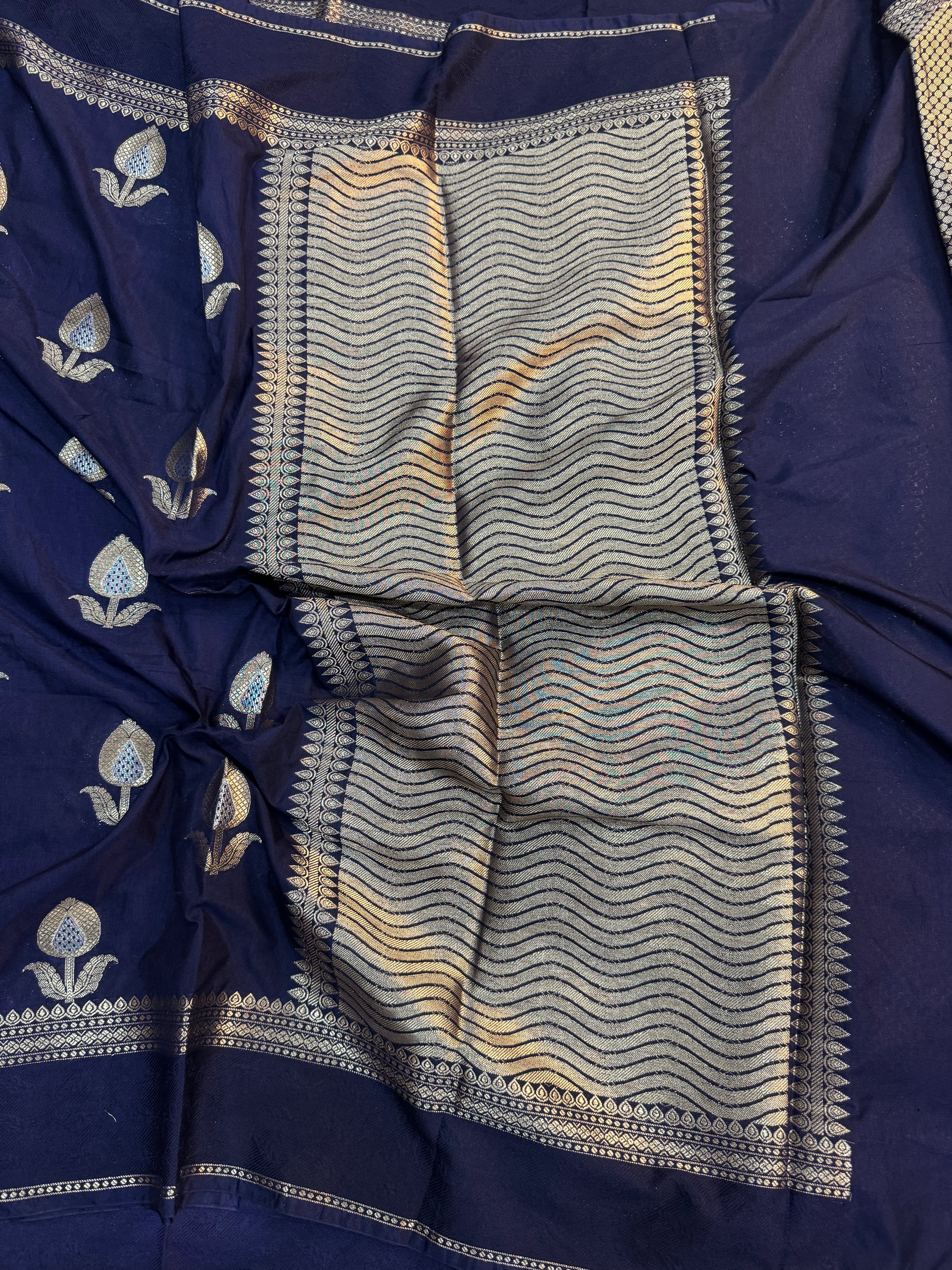 PREMIUM NEVY BLUE CHINIYA SILKSAREE