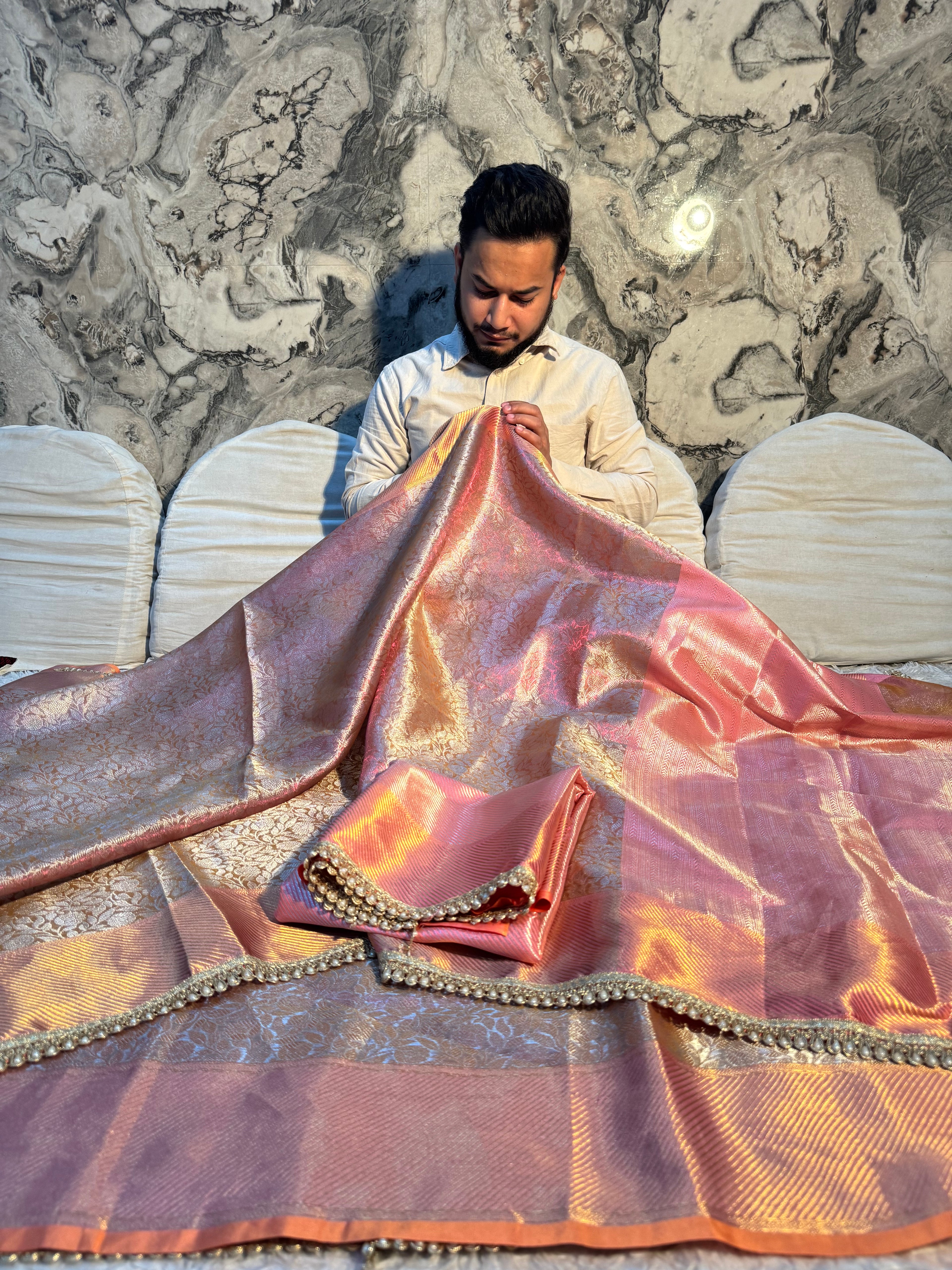 CELEBRITY INSPIRED SOFT KANJIVERAM SILK DESIGNER SAREE