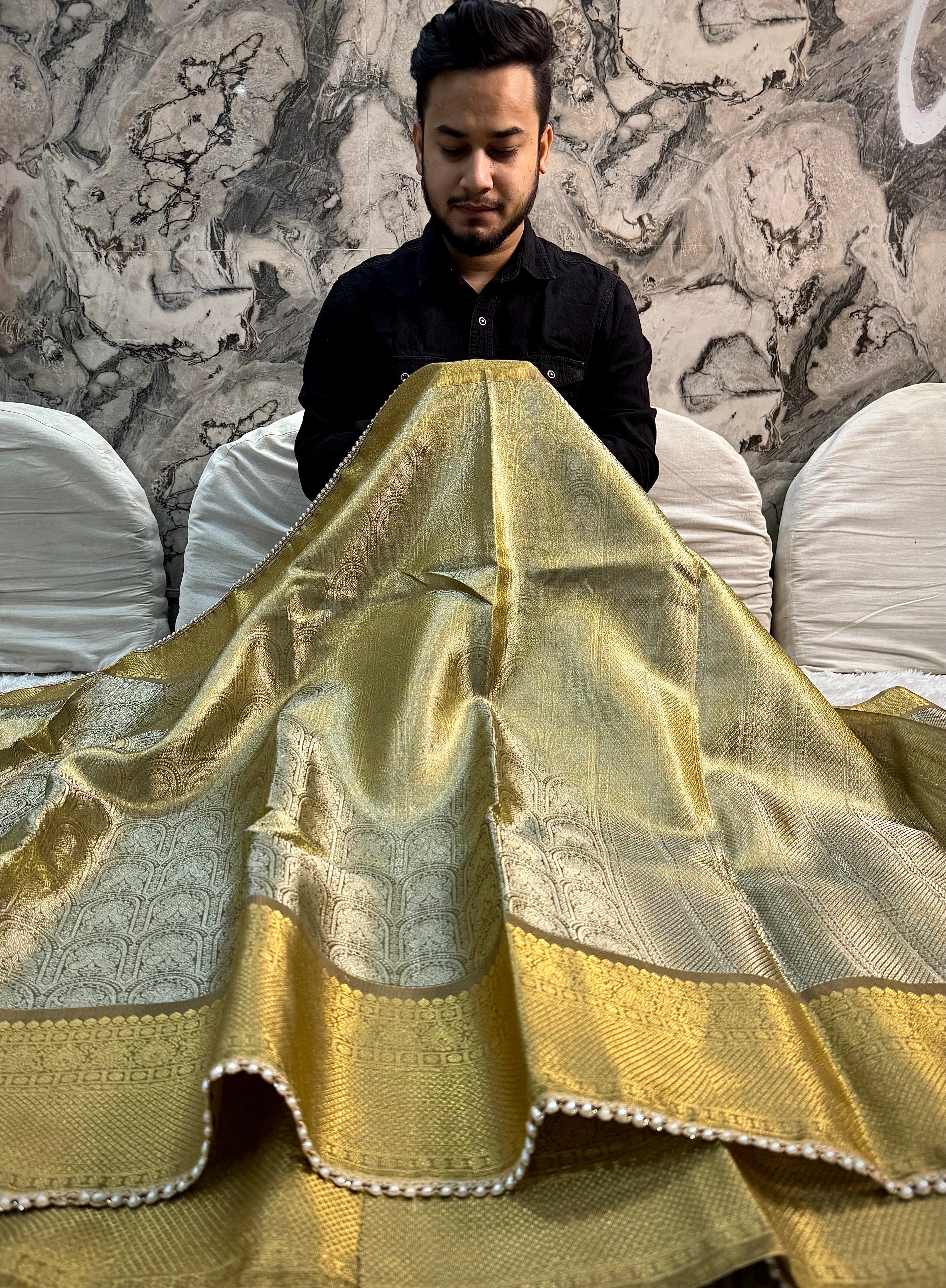 SHOBHITA INSPIRED KANJIVERAM SOFT TISSUE SILK DESIGNER SAREE