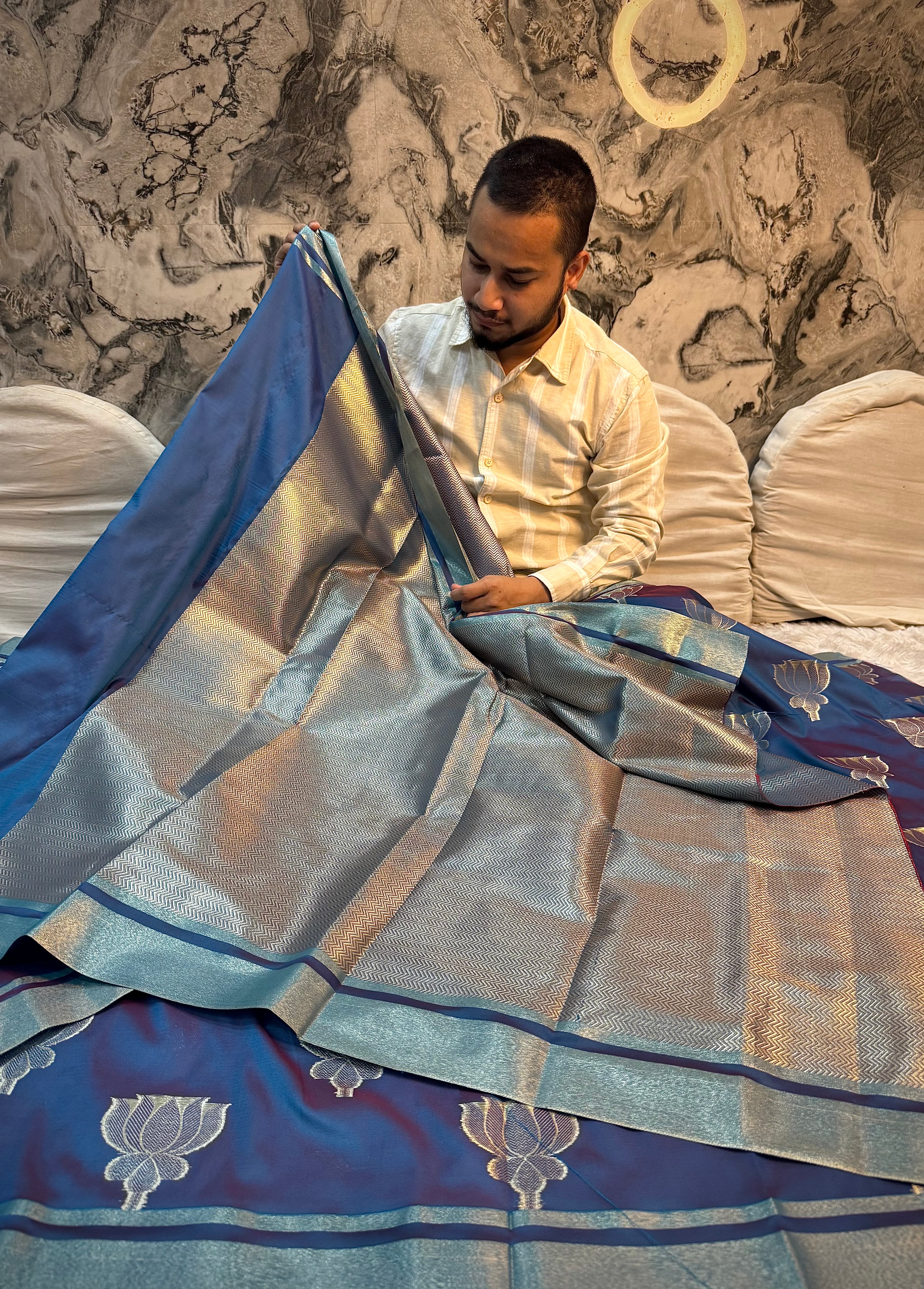 PREMIUM DUAL SHADE BANARASI SOFT SILK SAREE