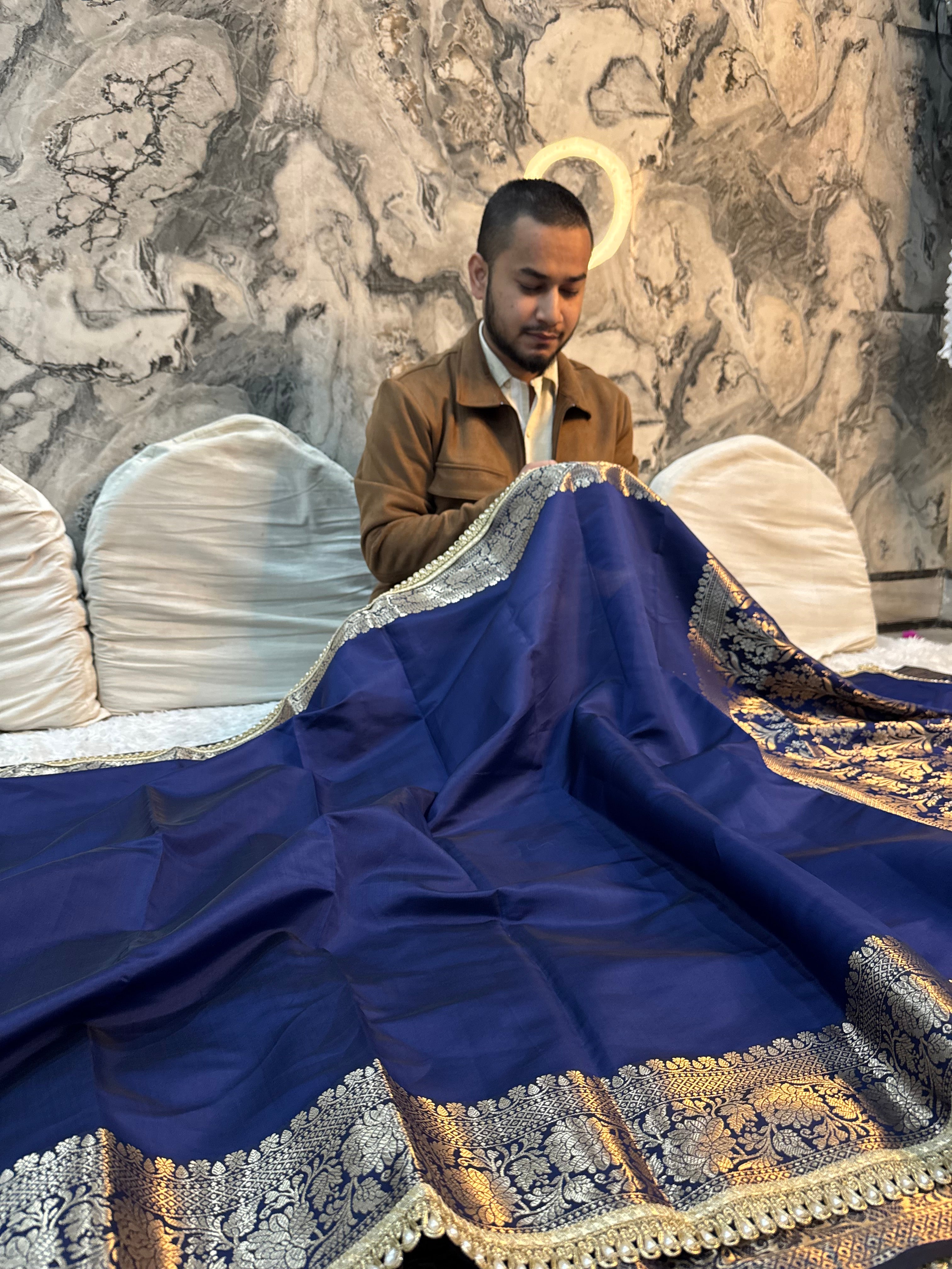 PREMIUM ROYAL BLUE SHADE BANARASI SOFT SILK SAREE