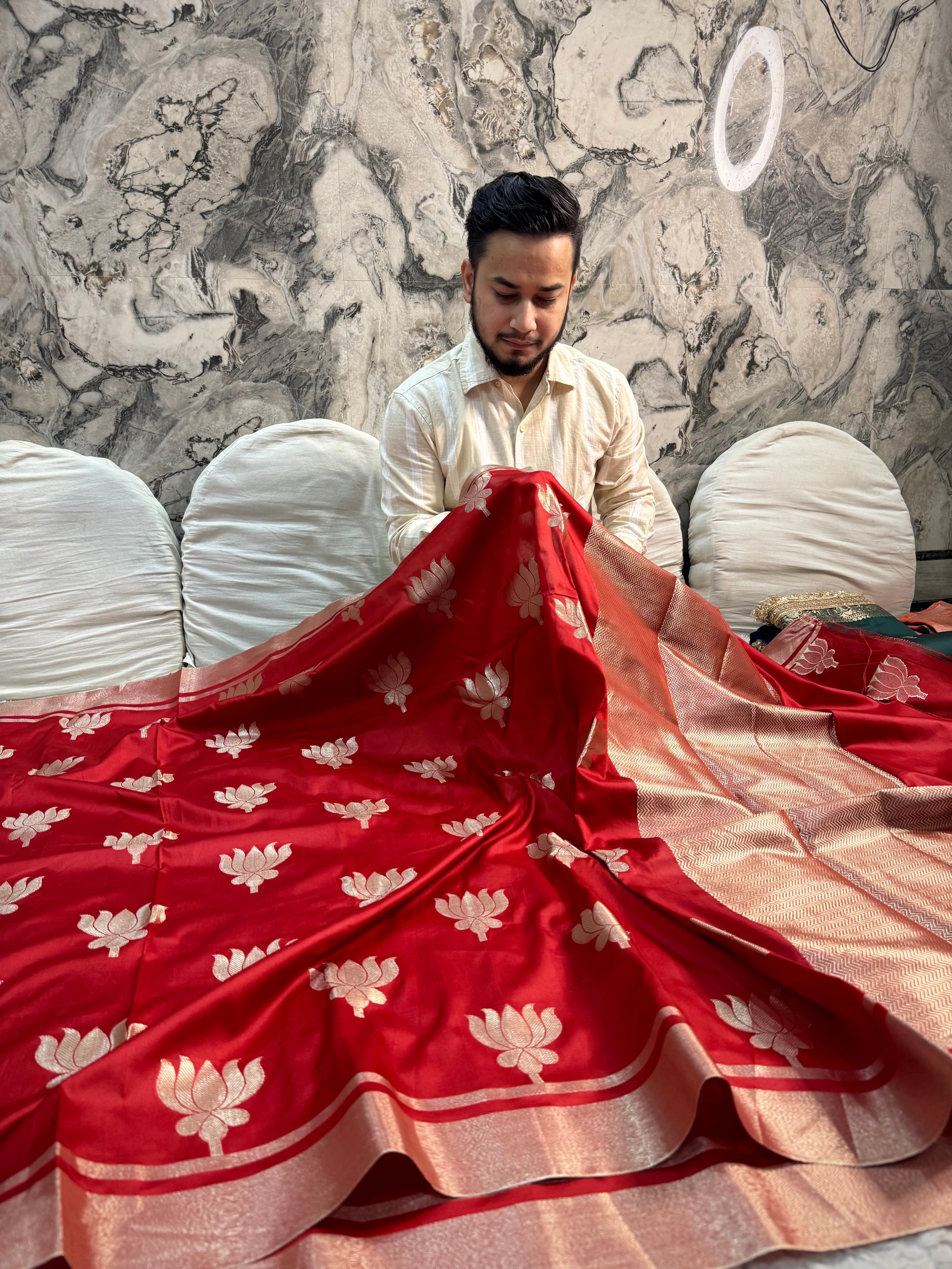 PREMIUM RED SHADE BANARASI SOFT SILK SAREE