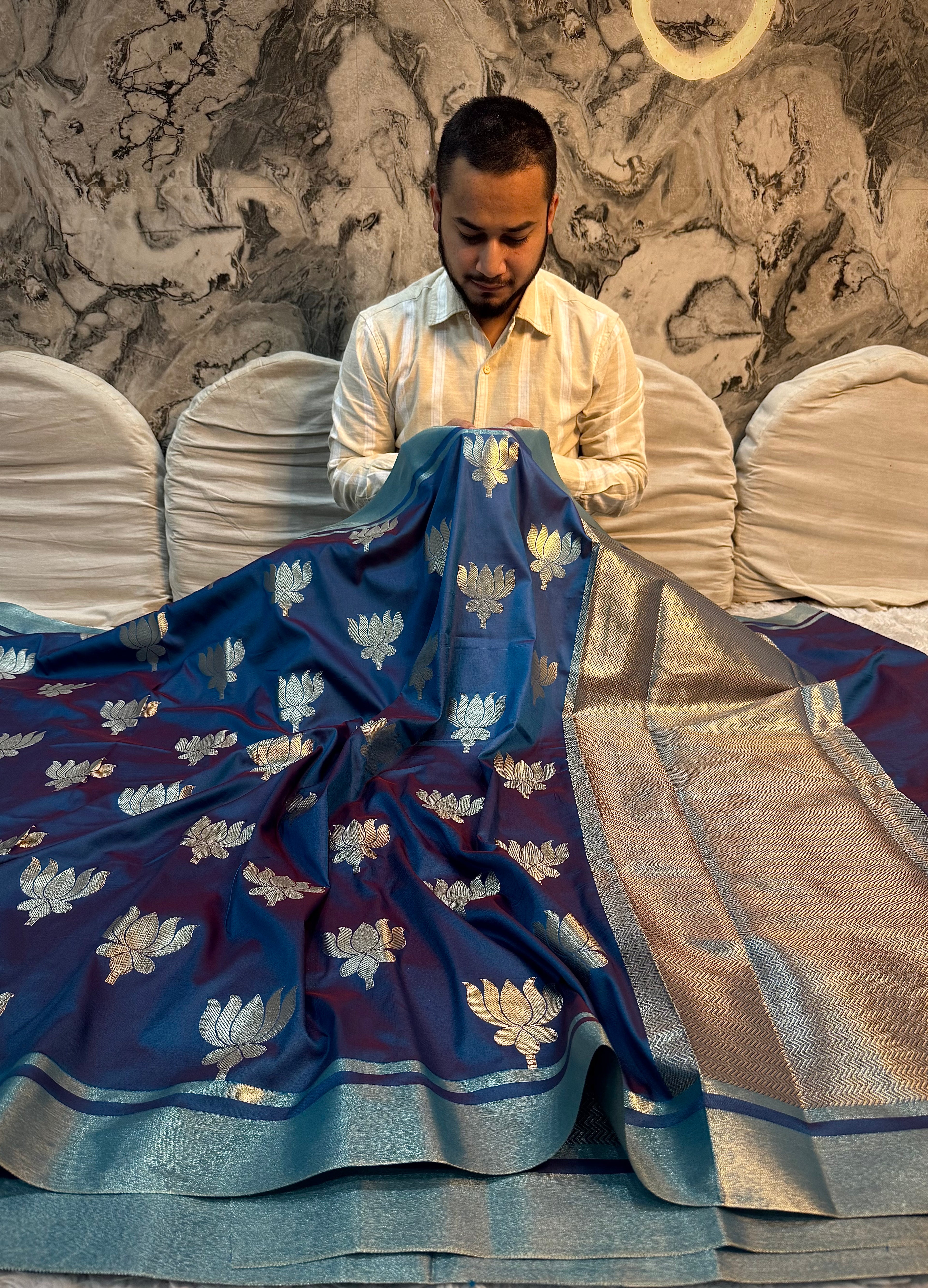 PREMIUM DUAL SHADE BANARASI SOFT SILK SAREE