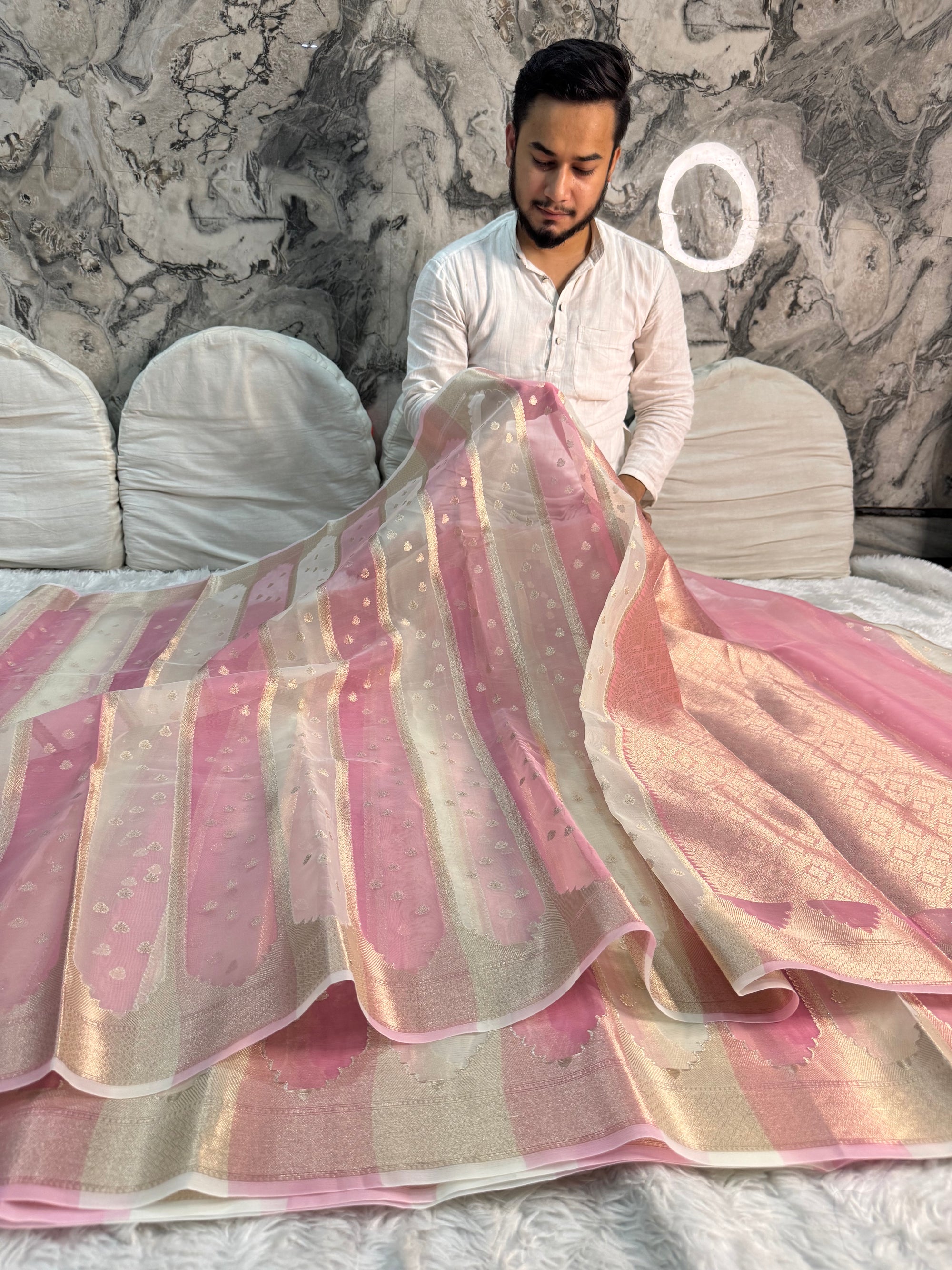 PREMIUM KAIRA MA’AM INSPIRED KORA ORGANZA SILK SAREE
