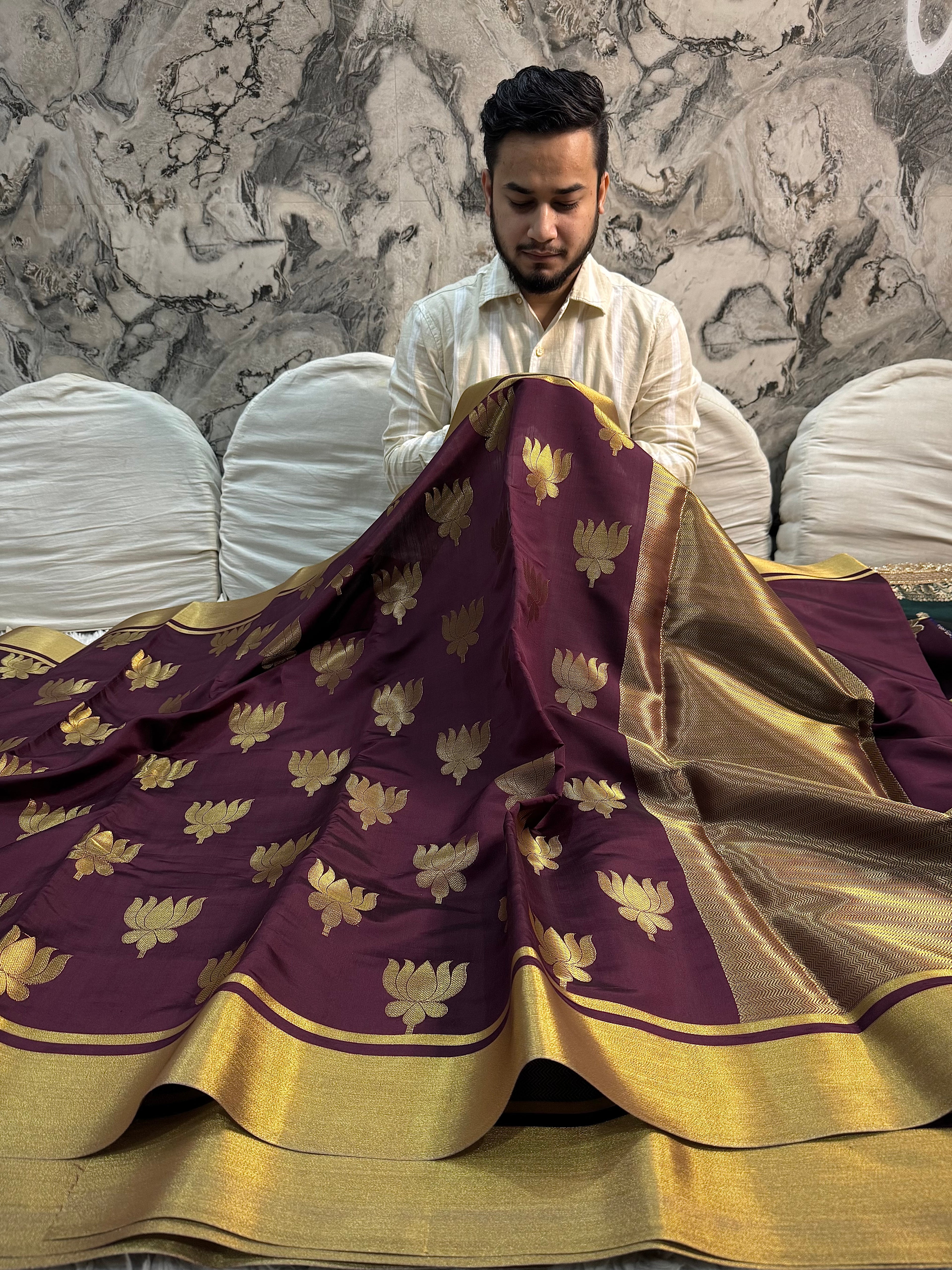 PREMIUM BROWN SHADE BANARASI SOFT SILK SAREE