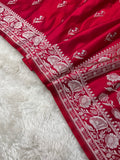 PREMIUM BRIDAL RED SHADE MASHRU KATAN SILK SAREE