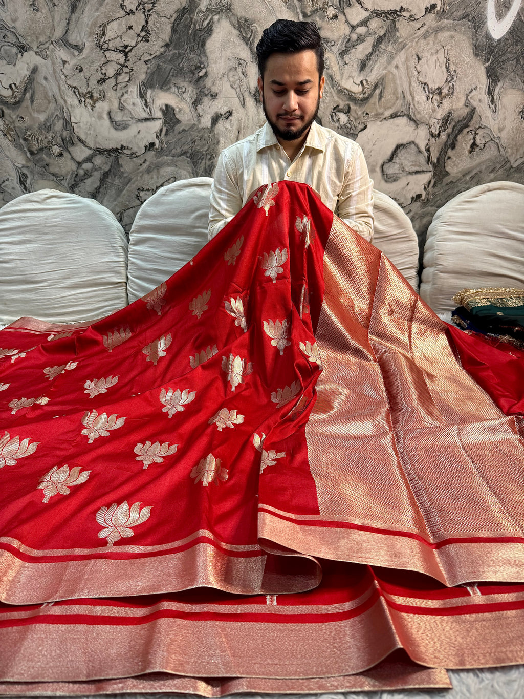 PREMIUM RED SHADE BANARASI SOFT SILK SAREE