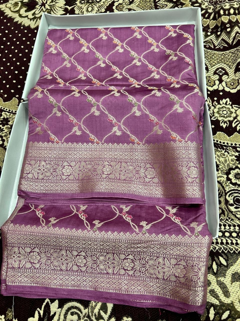 PREMIUM MAUVE PURE CHINIYA SILK SAREE