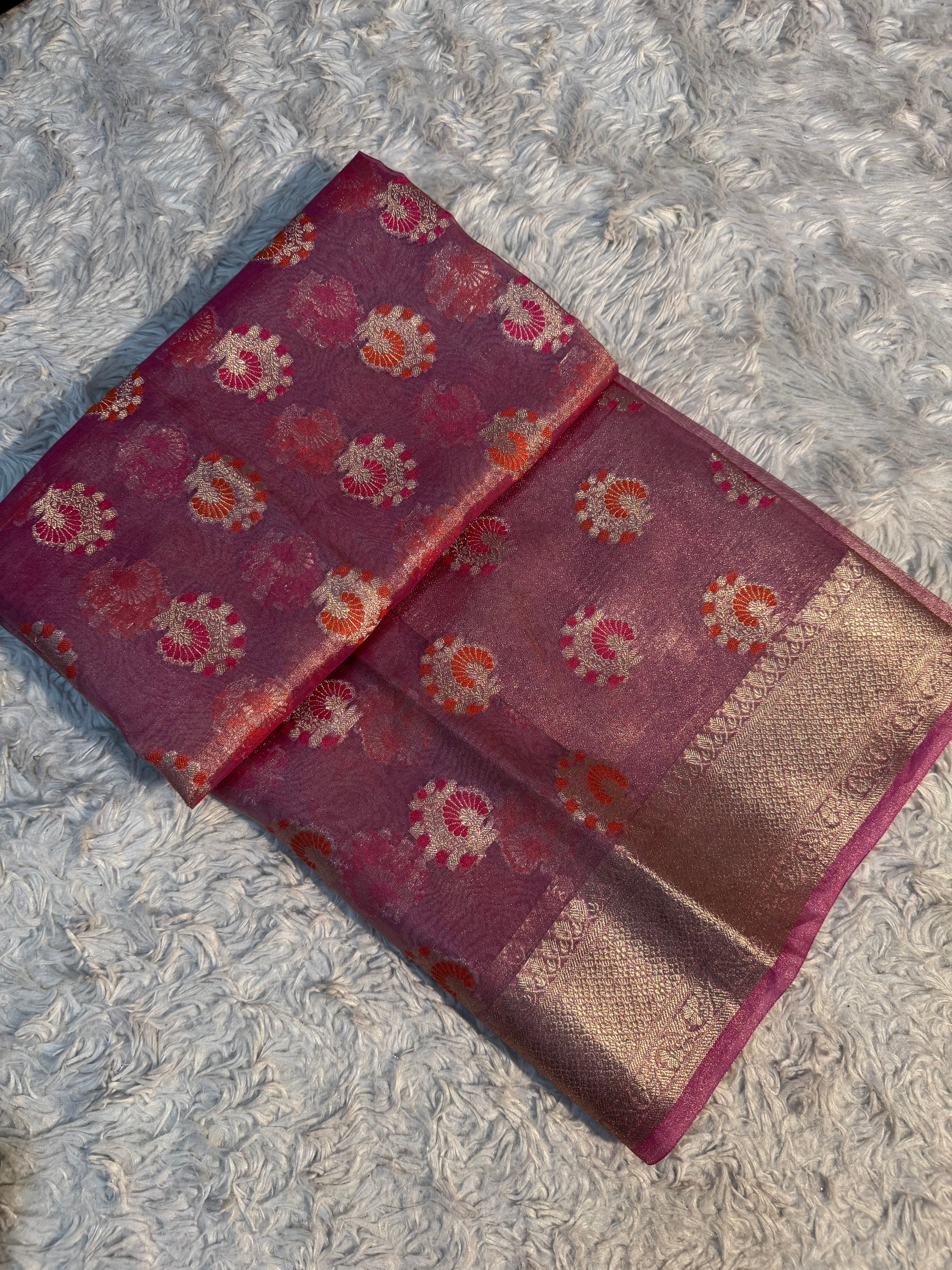 PINK SHADE SOFT TISSUE SILK SAREE