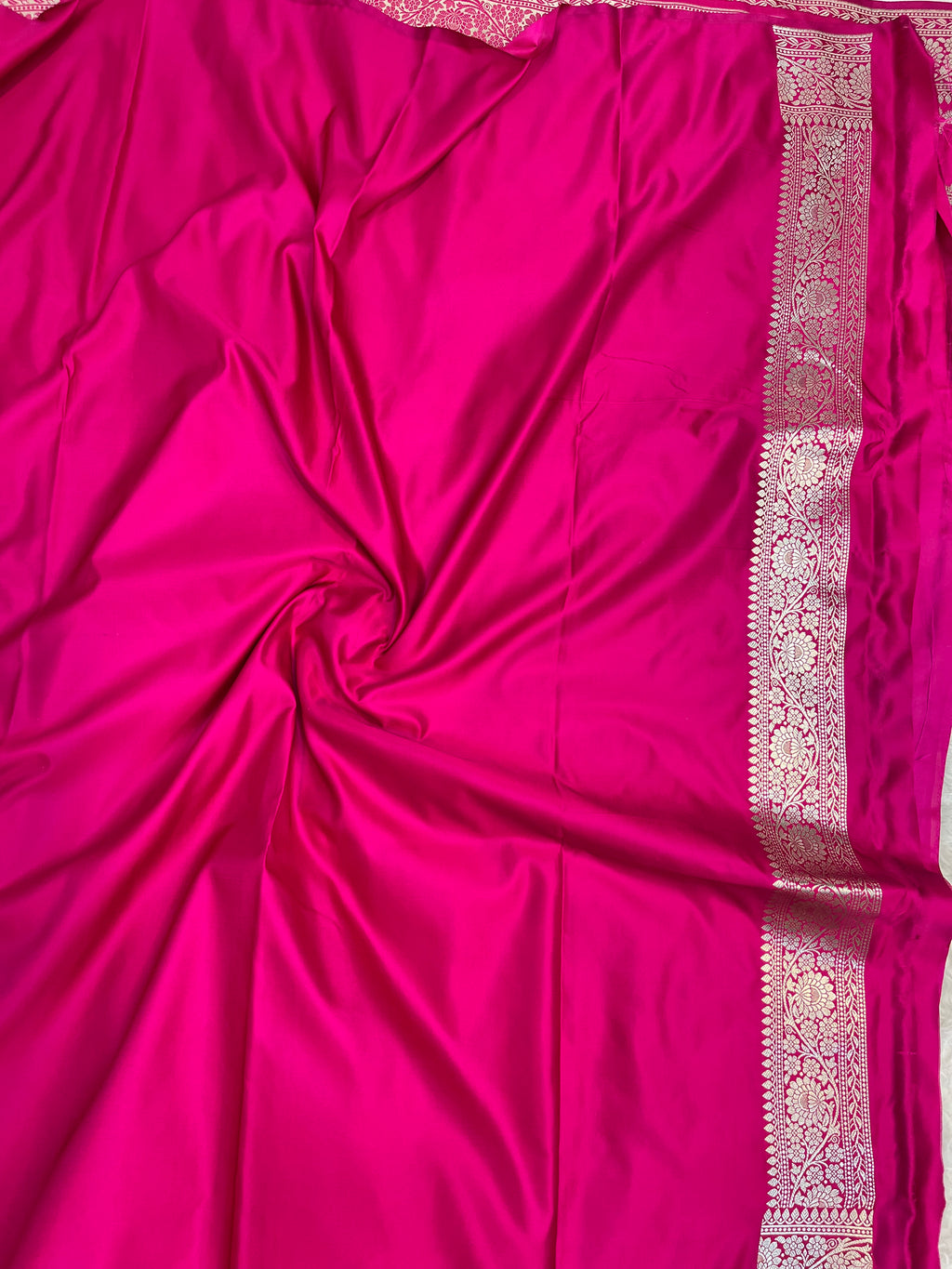 PREMIUM RANI SHADE MASHRU KATAN SILK JAAL DESIGN WEAVE SAREE
