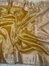 PREMIUM YELLOW SHADE GHUNGROO WORK SOFT BANARASI TISSUE SILK DESIGNER SAREE