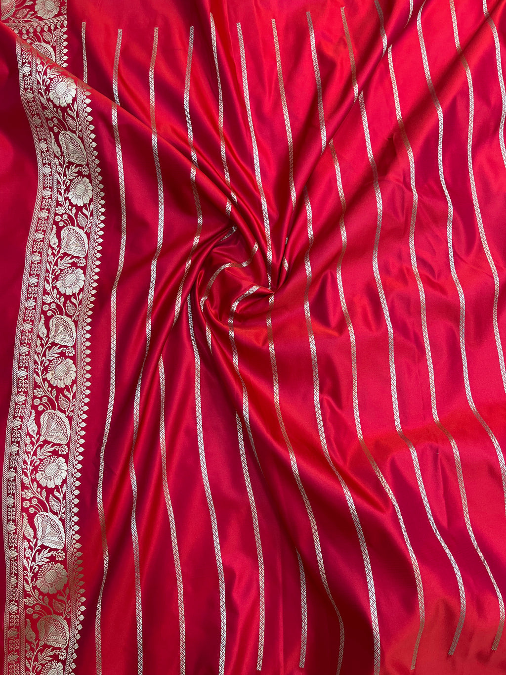 PREMIUM BRIDAL RED SHADE MASHRU KATAN SILK SAREE