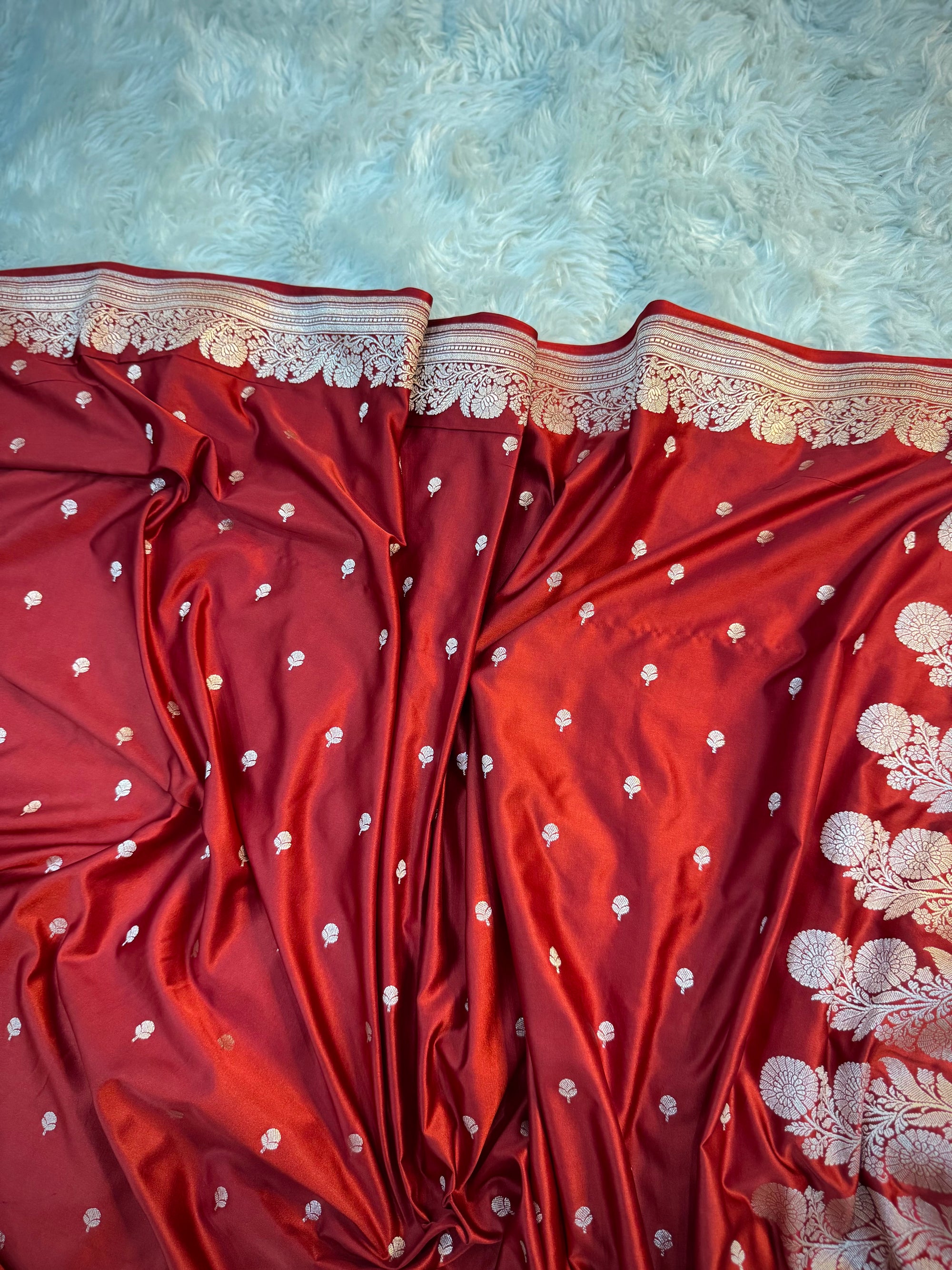 PREMIUM MAROON SHADE SATIN MASHRU KATAN SILK SAREE