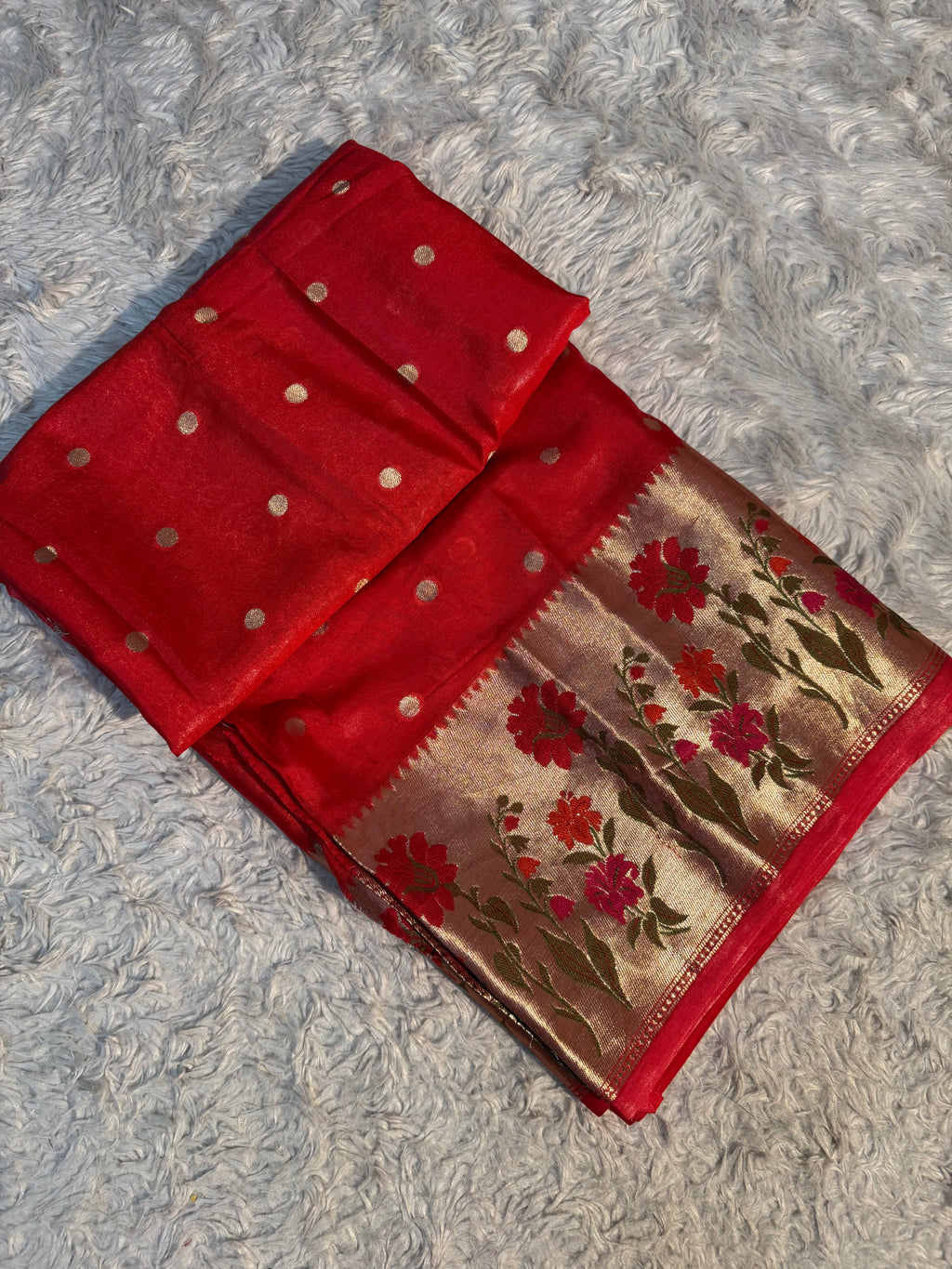 RED SHADE BEAUTIFUL SOFT WARM SILK SAREE