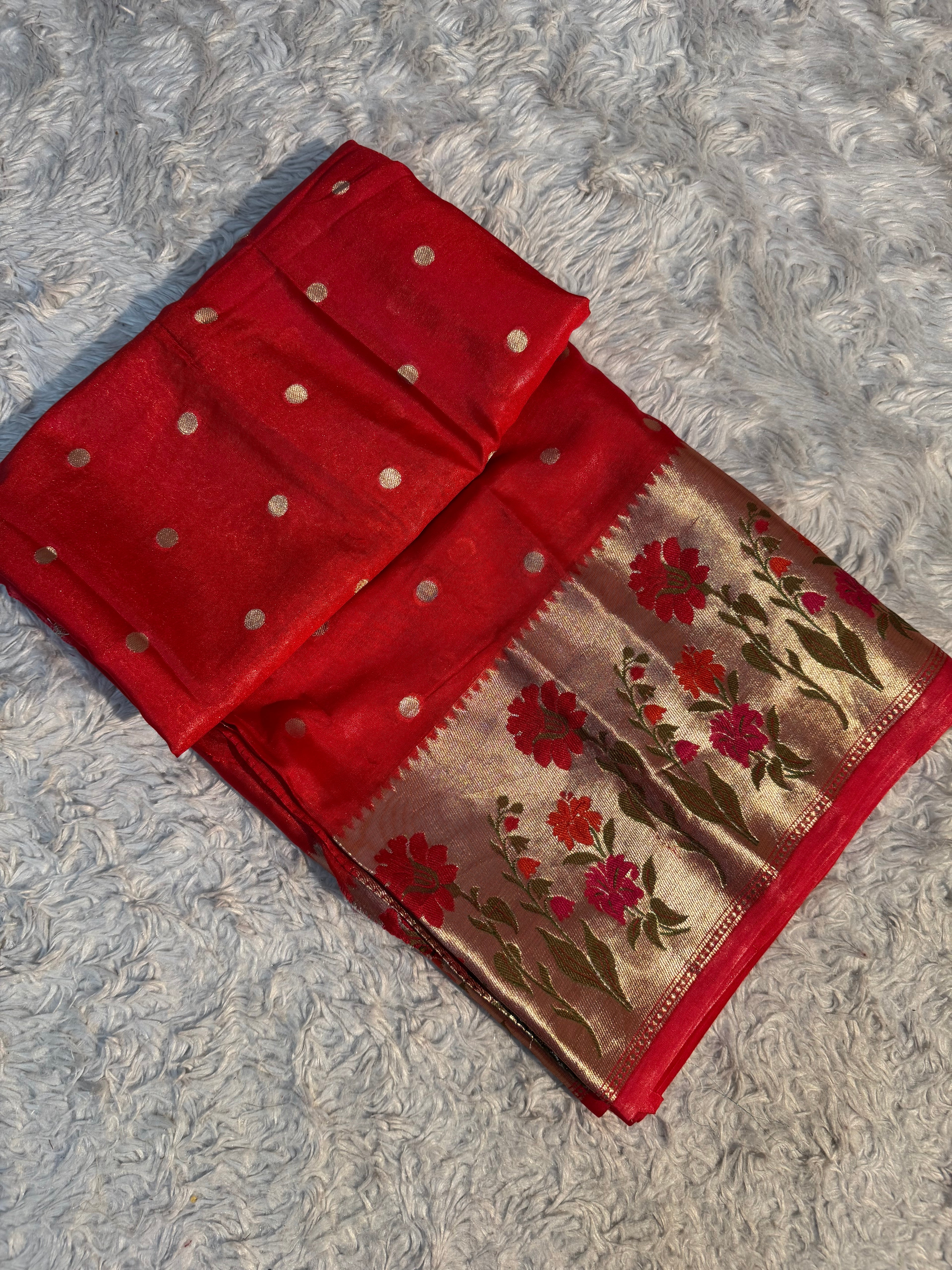 RED SHADE BEAUTIFUL SOFT WARM SILK SAREE