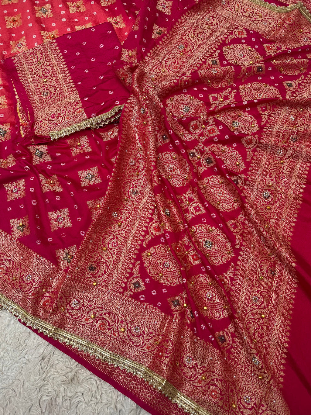 EXCLUSIVE VIRAL GHUNGROO X BANARASI BANDHEJ SAREE