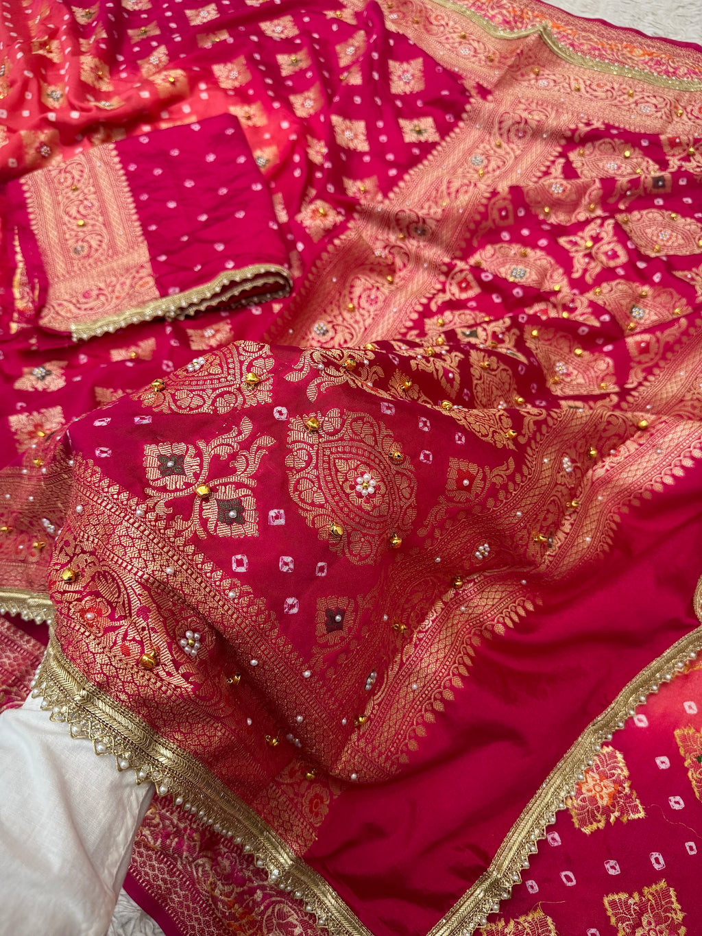 EXCLUSIVE VIRAL GHUNGROO X BANARASI BANDHEJ SAREE