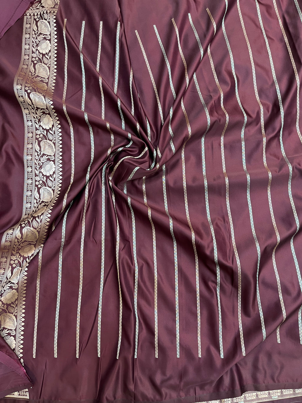 PREMIUM WINE SHADE MASHRU KATAN SILK SAREE