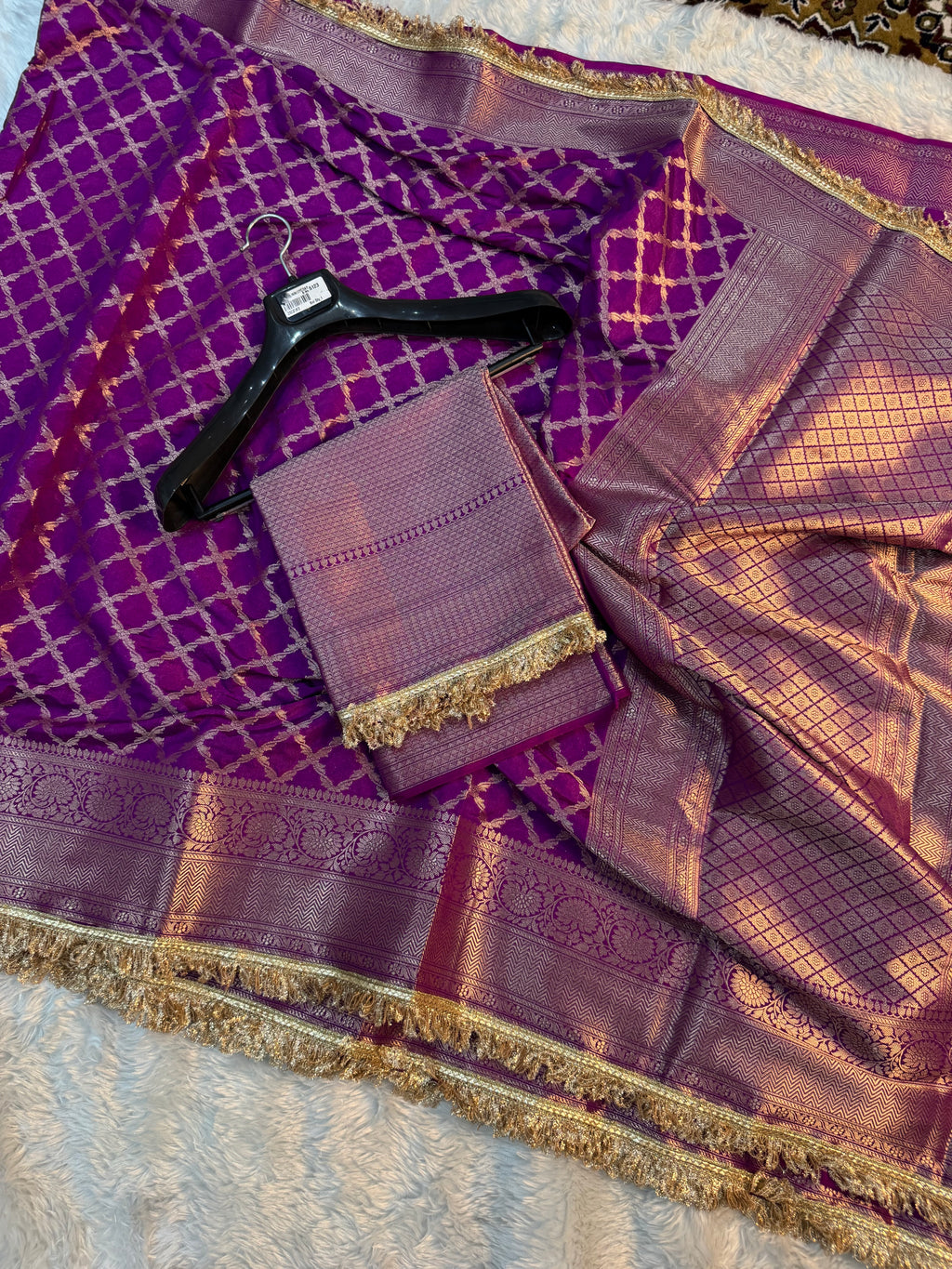 LUXURIOS PURPLE SHADE GEORGETTE KATAN DESIGNER SAREE