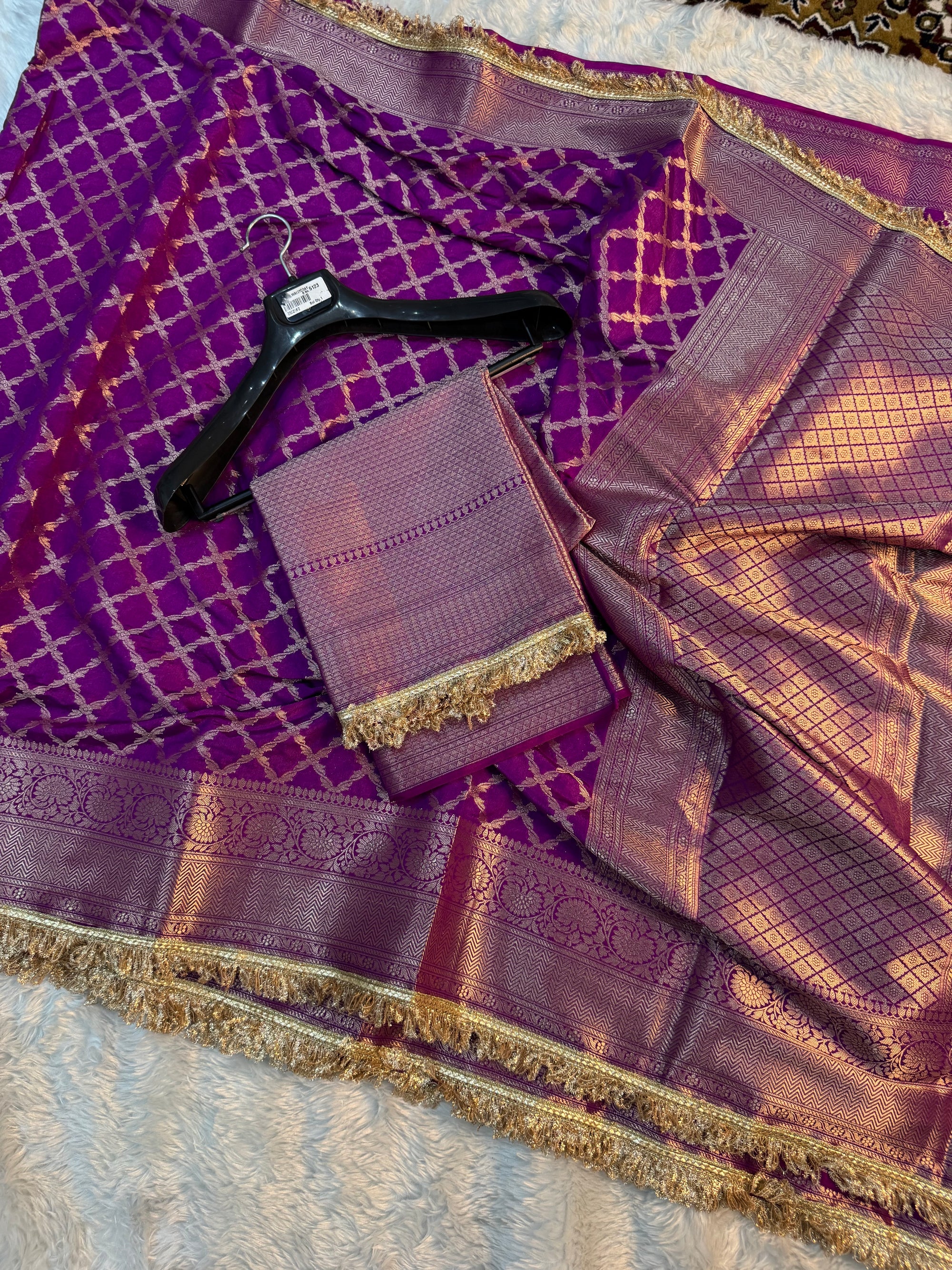 LUXURIOS PURPLE SHADE GEORGETTE KATAN DESIGNER SAREE