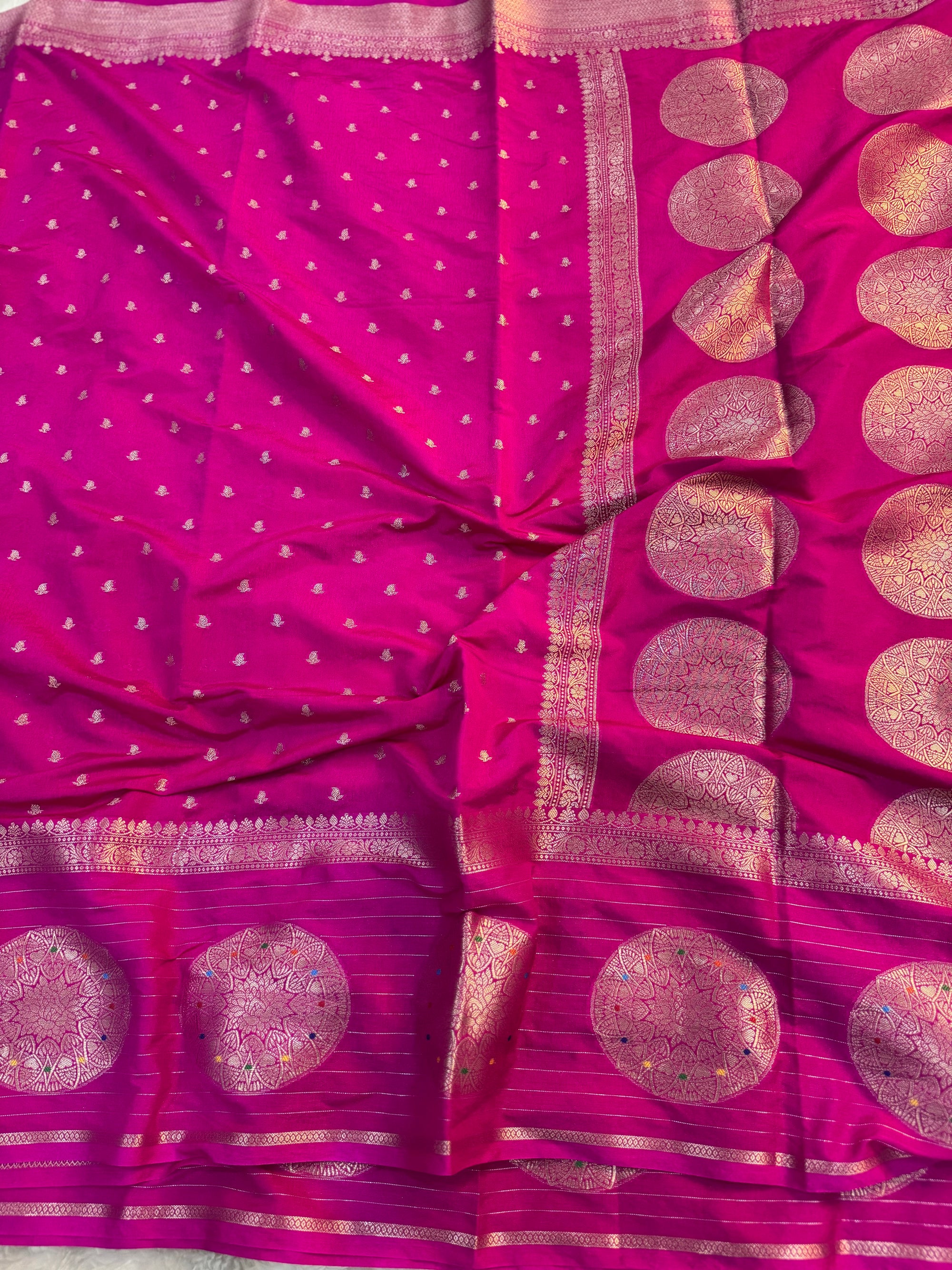 PREMIUM RANI SHADE CHINIYA SILK SAREE