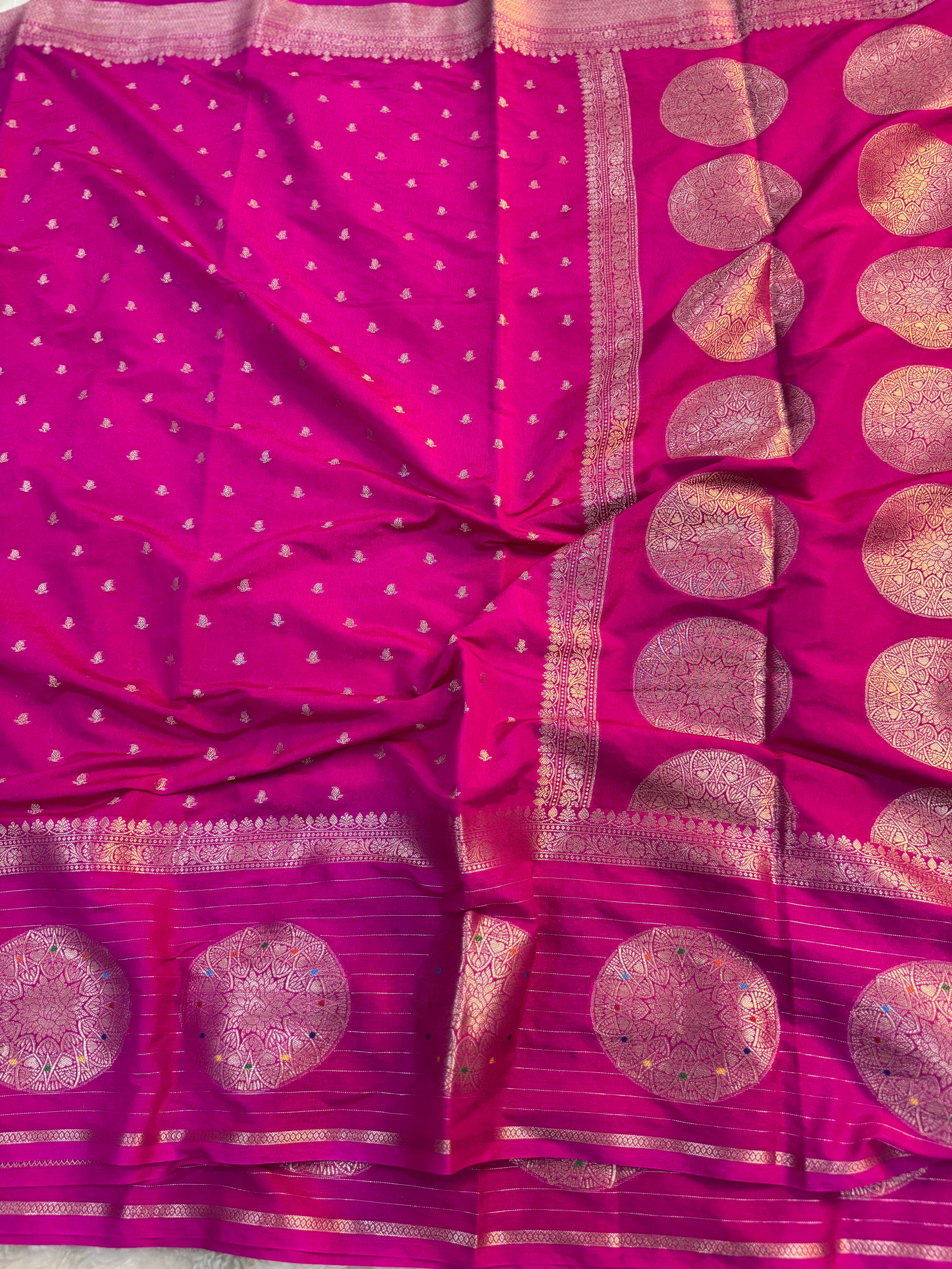 PREMIUM RANI SHADE CHINIYA SILK SAREE