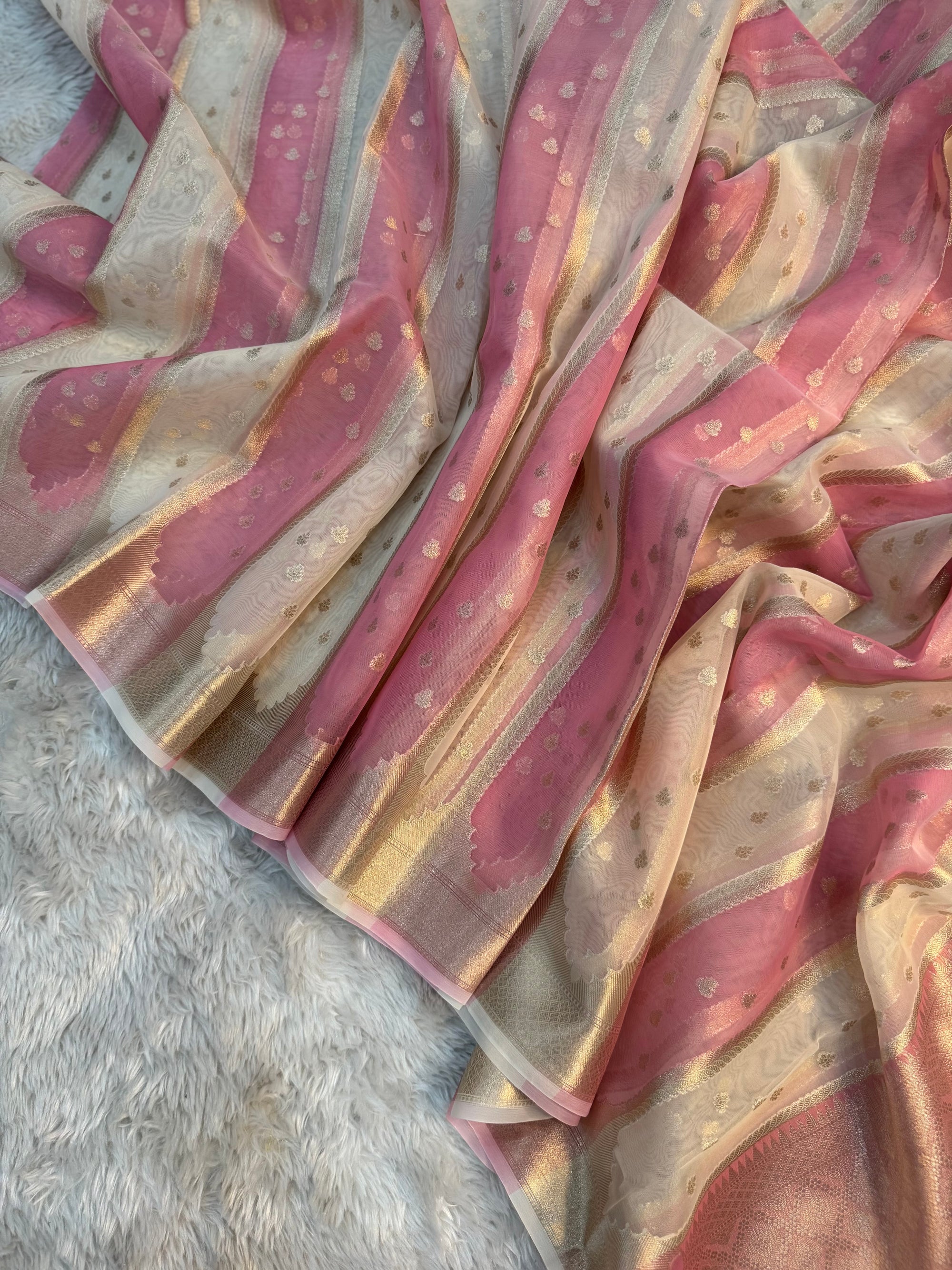PREMIUM KAIRA MA’AM INSPIRED KORA ORGANZA SILK SAREE