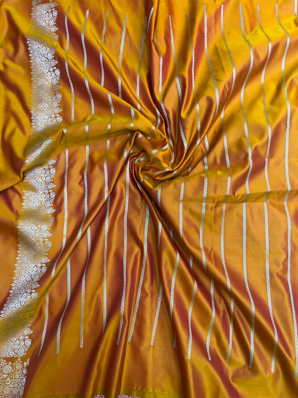 PREMIUM RUST ORANGE SHADE MASHRU KATAN SILK SAREE