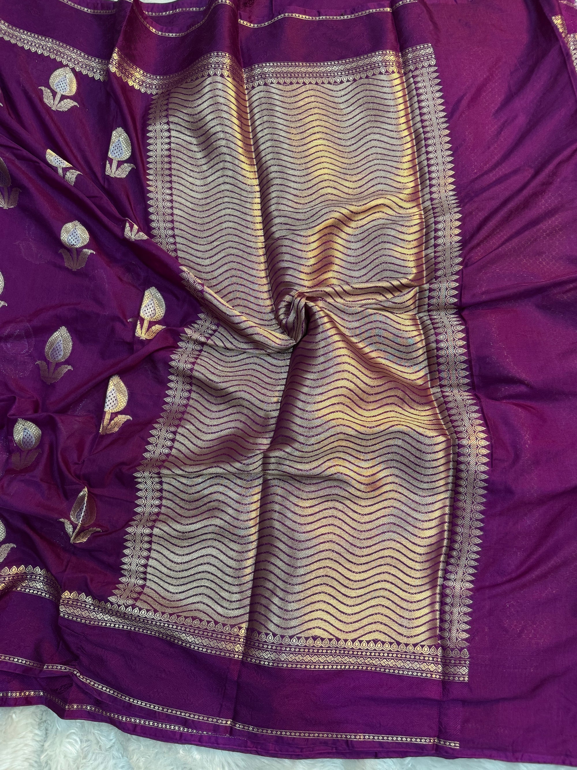PREMIUM PURPLE CHINIYA SILK SAREE