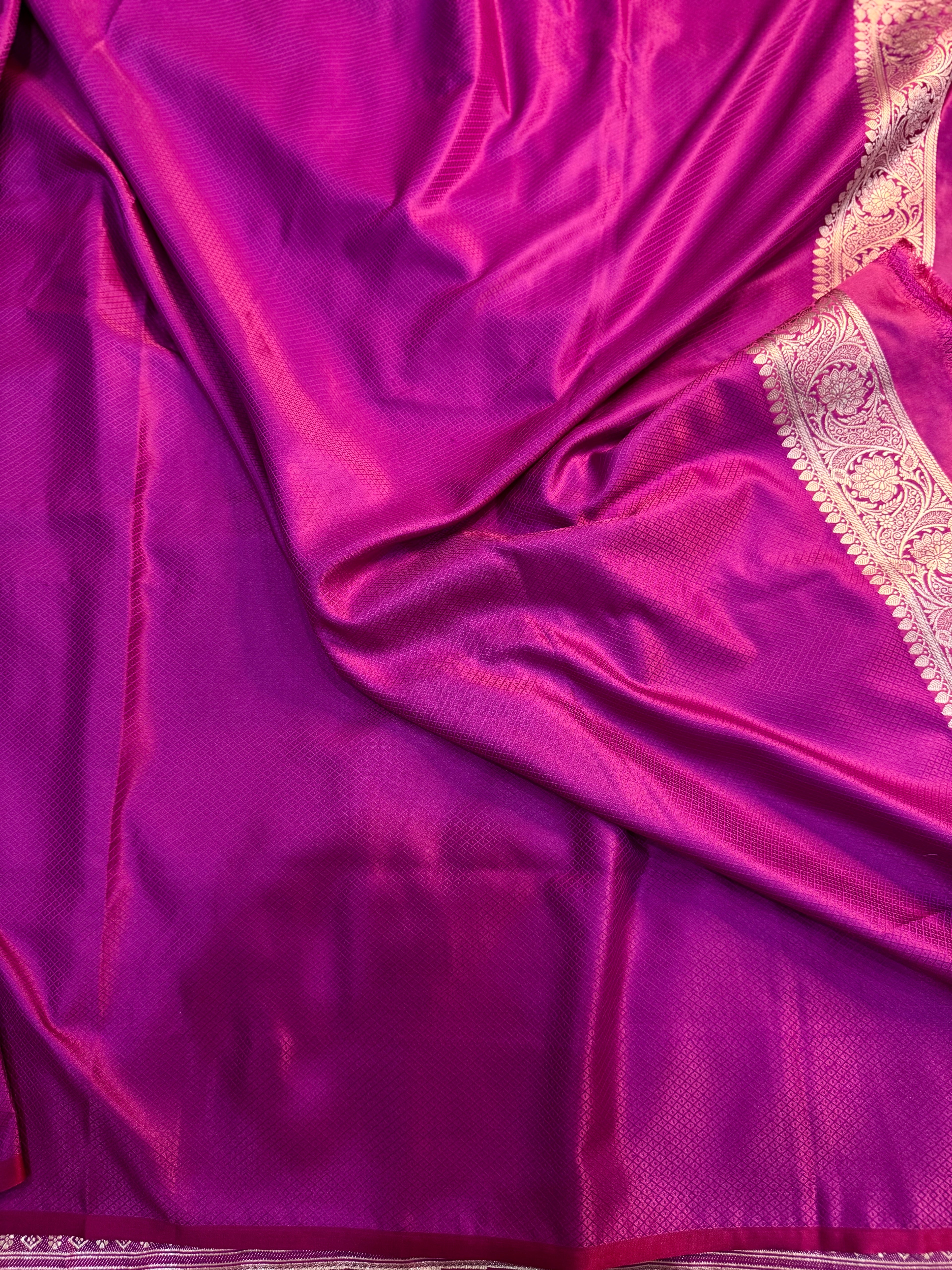 PREMIUM PURPLE SHADE SATIN MASHRU KATAN SILK SAREE