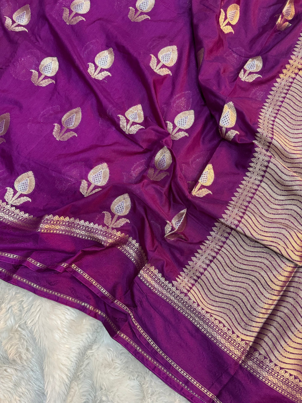 PREMIUM PURPLE CHINIYA SILK SAREE