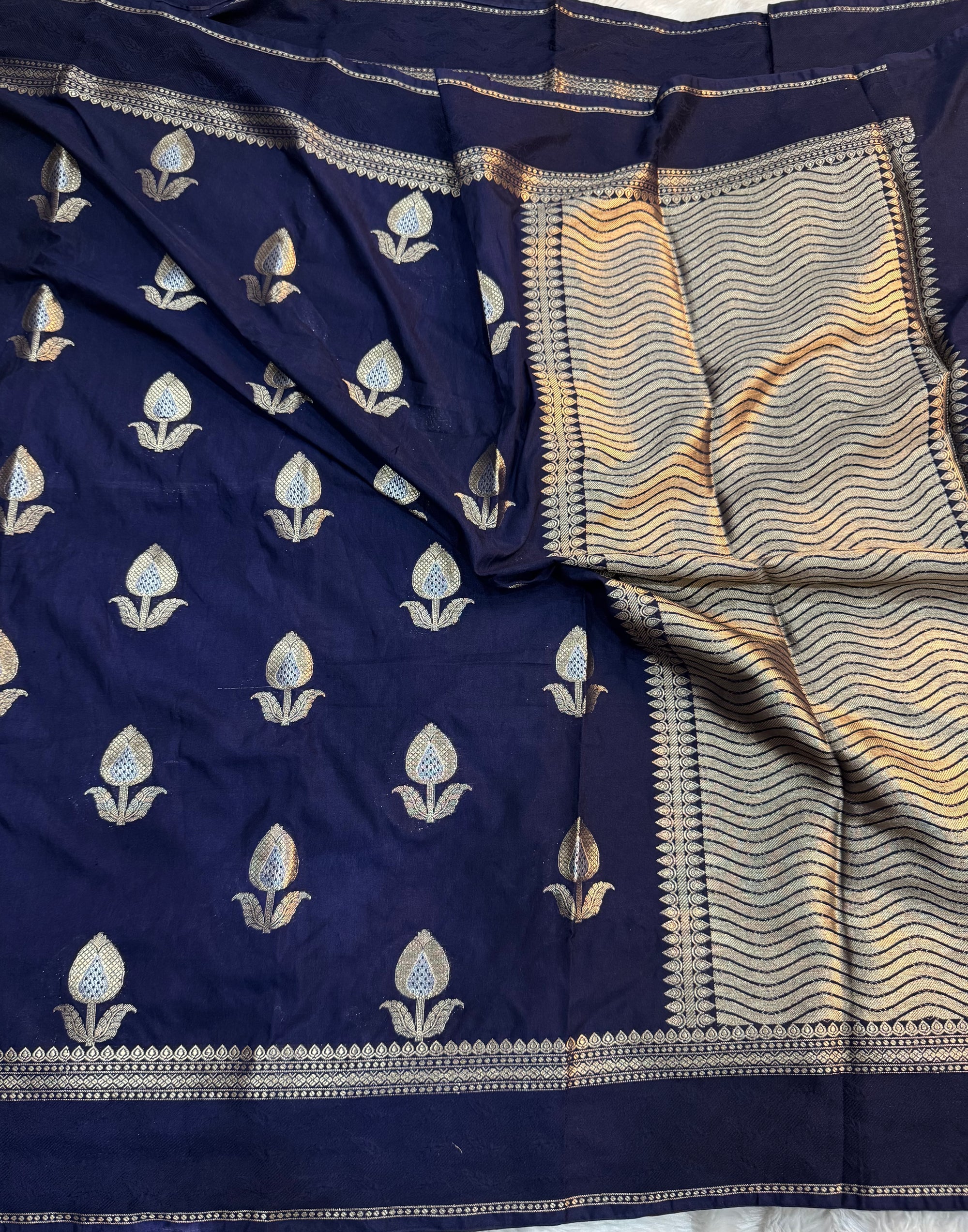 PREMIUM NEVY BLUE CHINIYA SILKSAREE