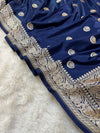 PREMIUM NEVY BLUE SHADE SATIN MASHRU KATAN SILK SAREE