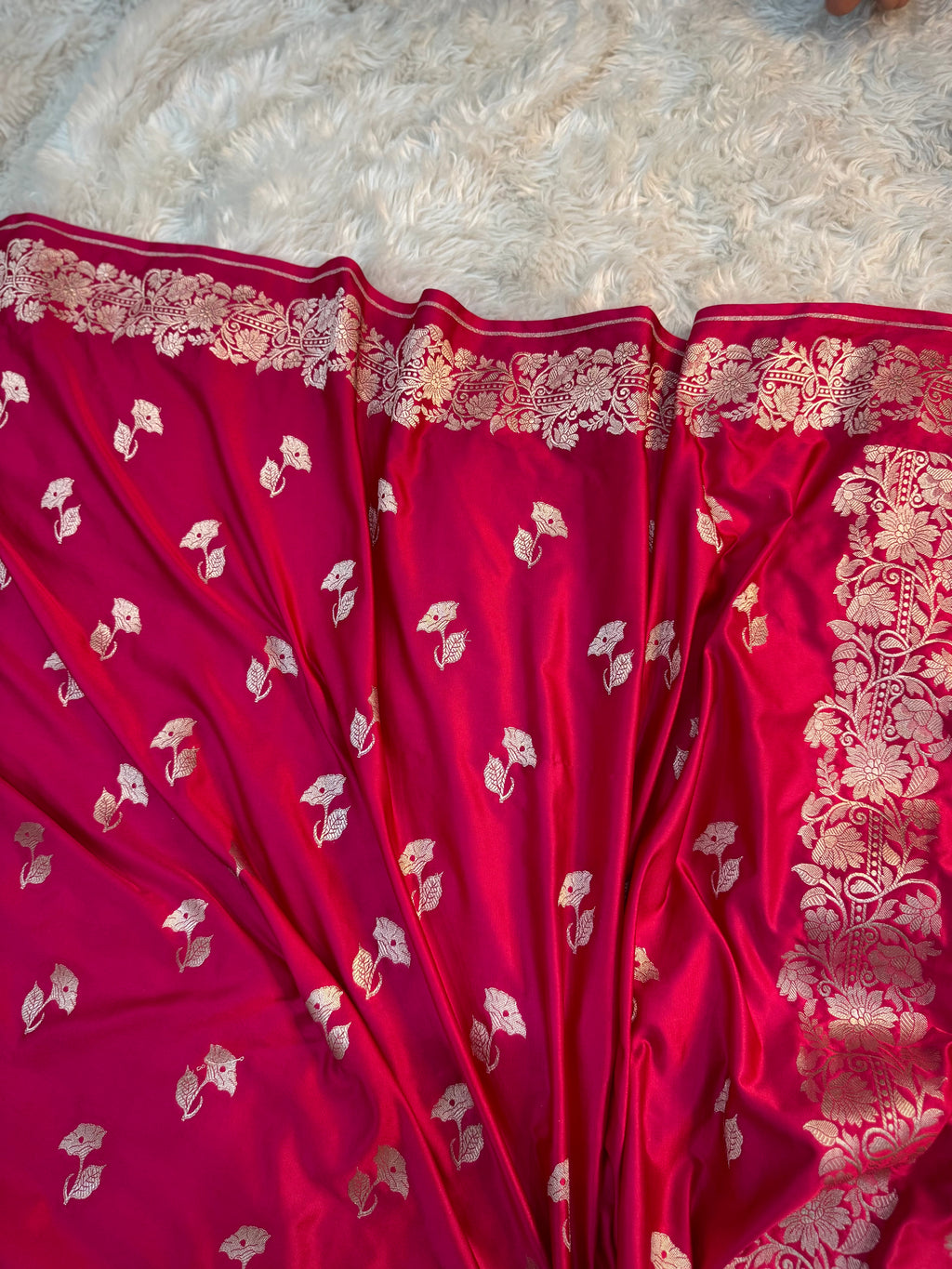 PREMIUM RANI SHADE SATIN MASHRU KATAN SILK SAREE