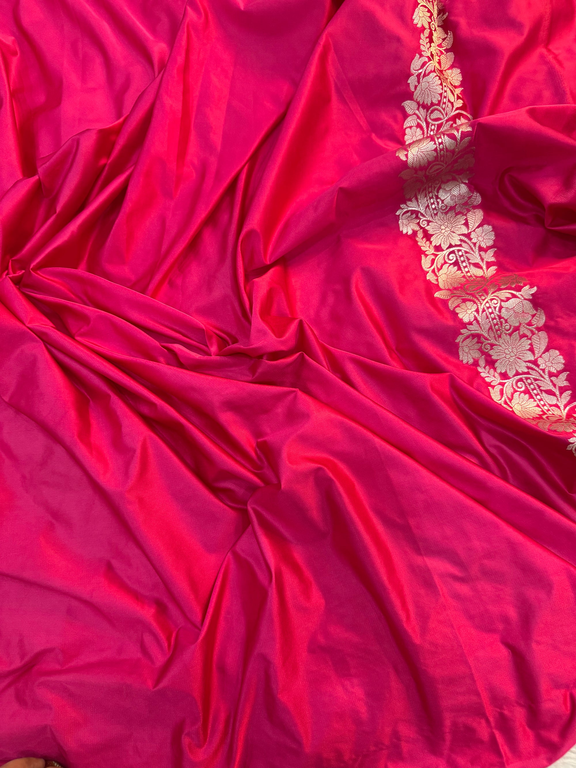 PREMIUM RANI SHADE SATIN MASHRU KATAN SILK SAREE