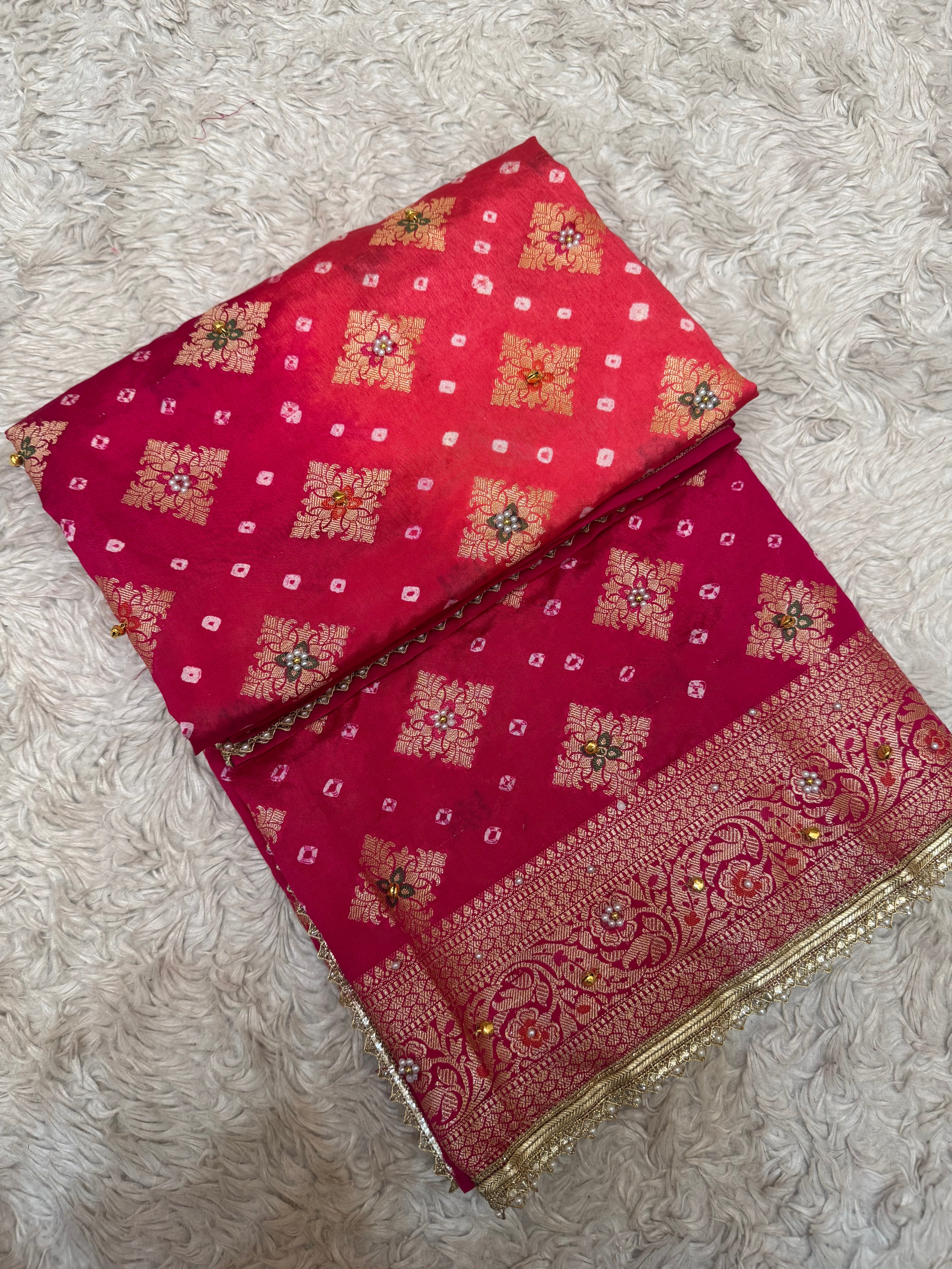 EXCLUSIVE VIRAL GHUNGROO X BANARASI BANDHEJ SAREE