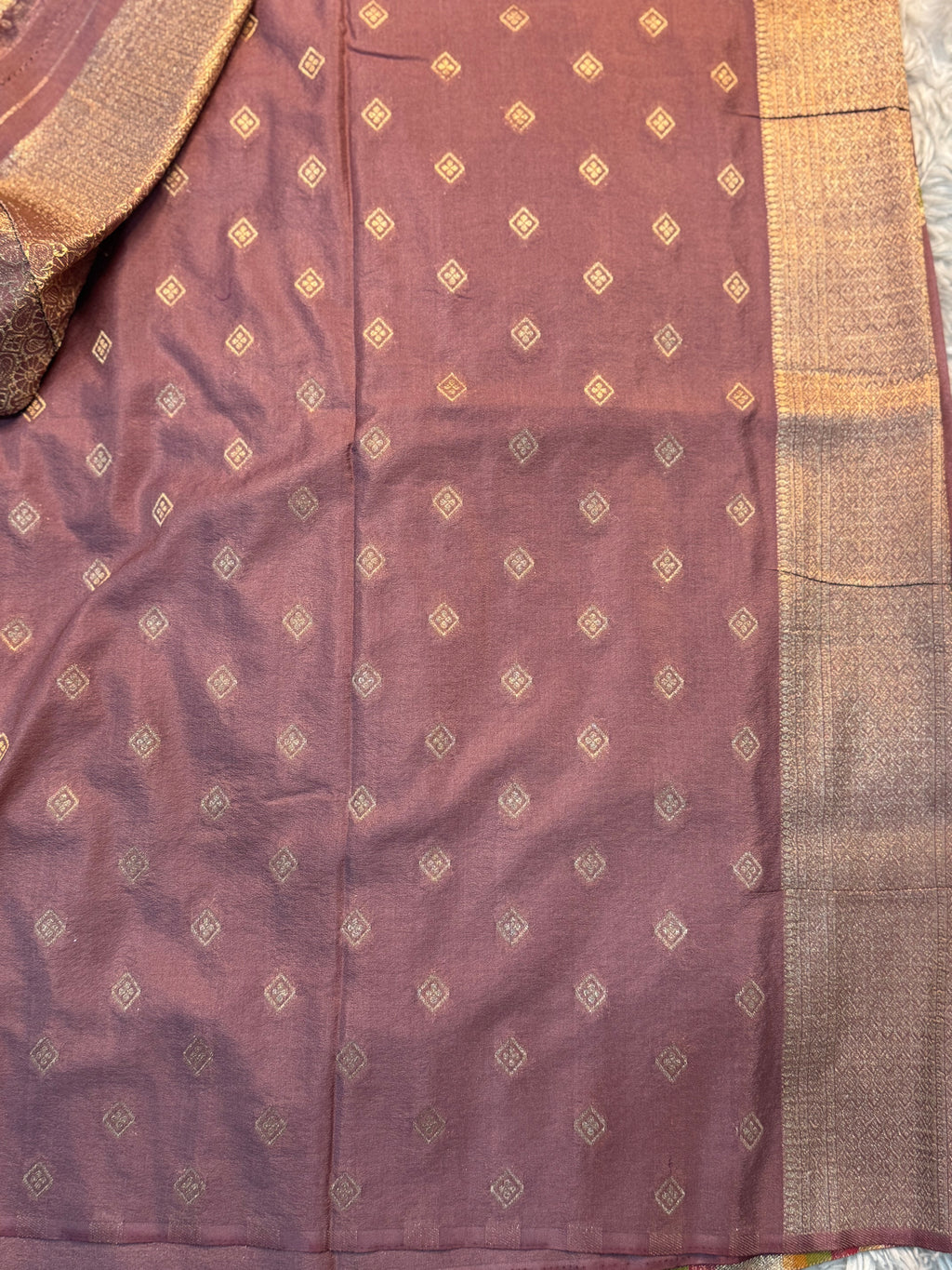 MAUVE SHADE CHINON GEORGETTE SILK MEENAKARI SAREE
