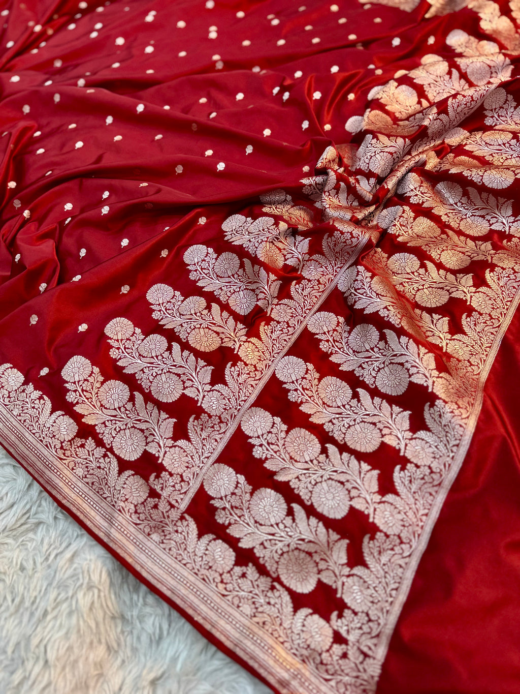 PREMIUM MAROON SHADE SATIN MASHRU KATAN SILK SAREE