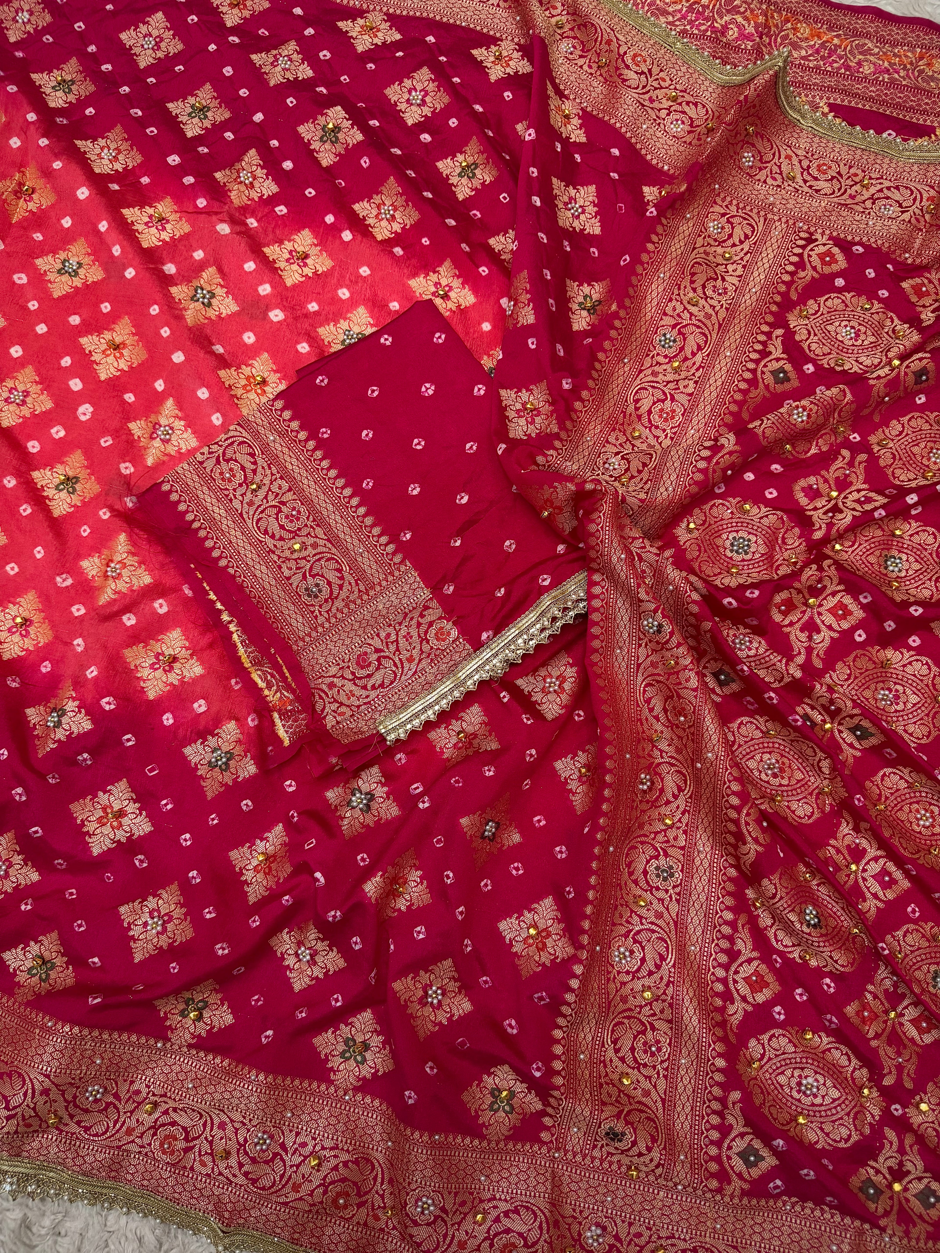 EXCLUSIVE VIRAL GHUNGROO X BANARASI BANDHEJ SAREE
