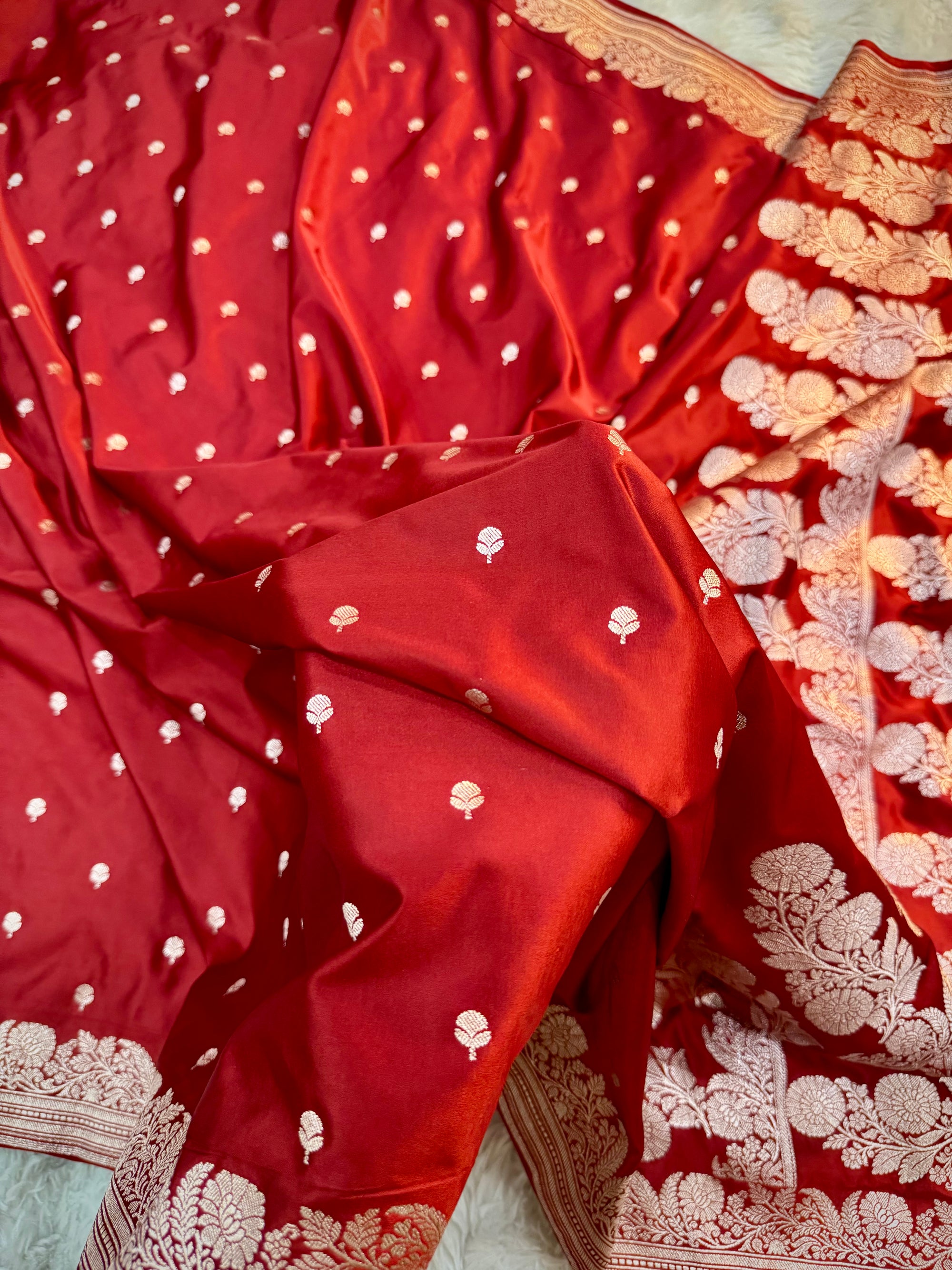 PREMIUM MAROON SHADE SATIN MASHRU KATAN SILK SAREE